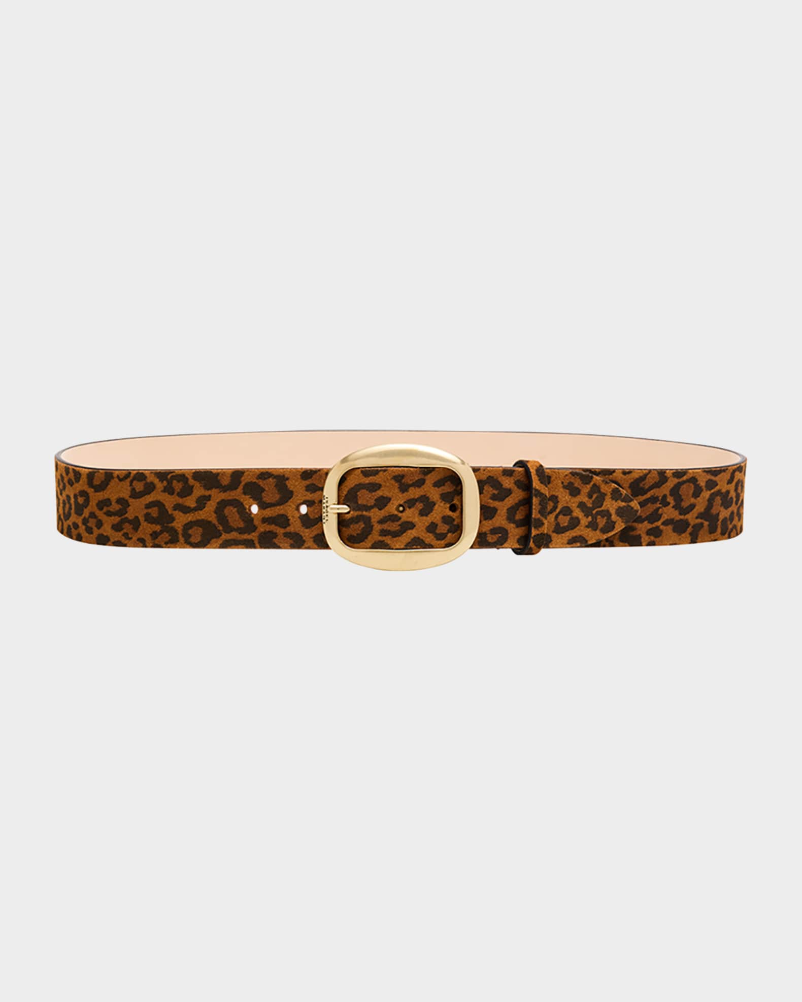 Dara Leopard-Print Suede Belt 0