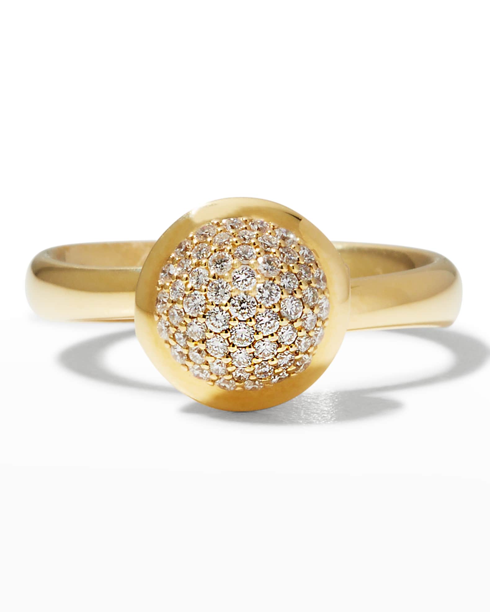 Bouton 18K Yellow Gold Pave Diamond Ring 0