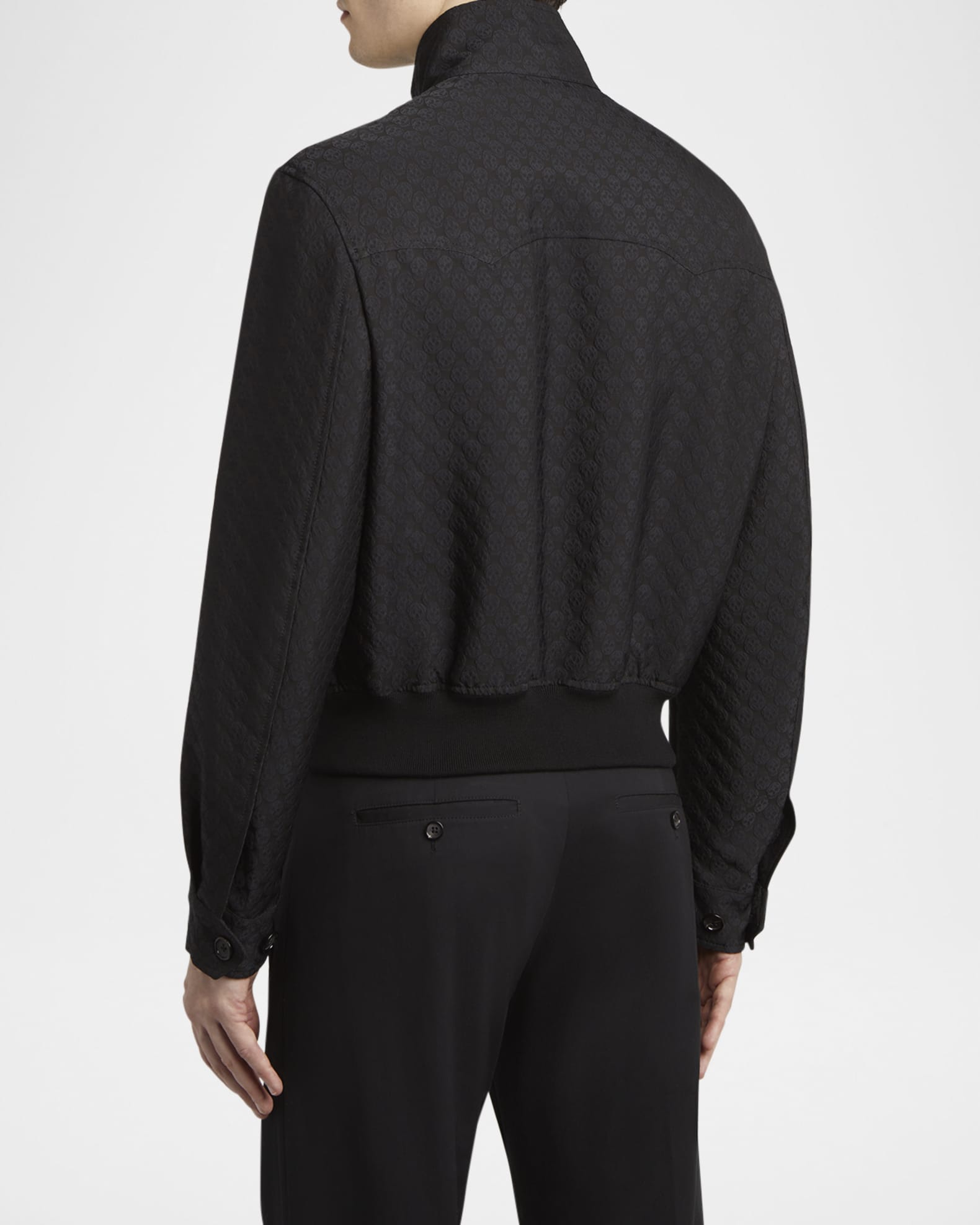 Men's Skull Jacquard Cropped Jacket  1