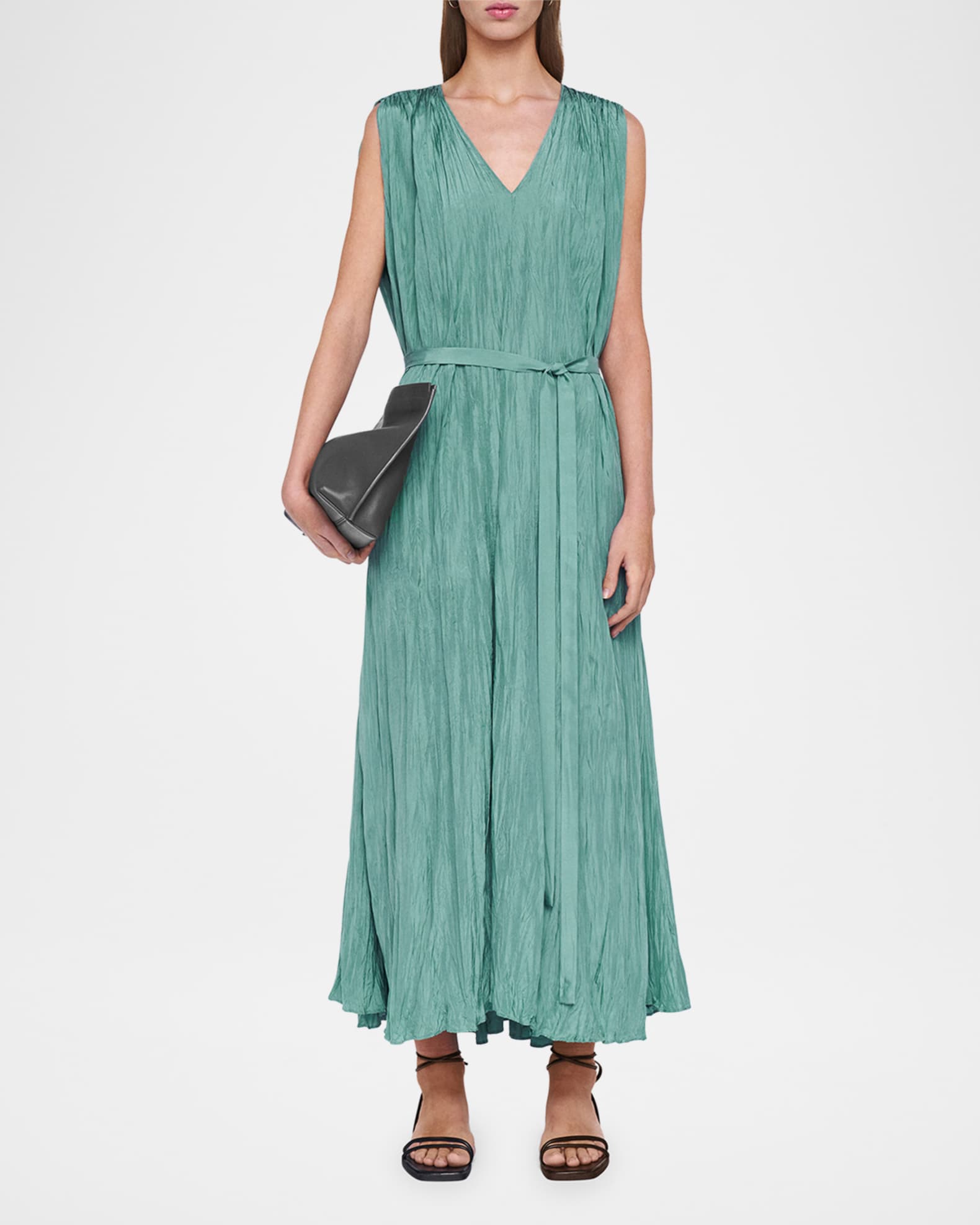 Martini Crinkled Habotai Silk Maxi Dress 1