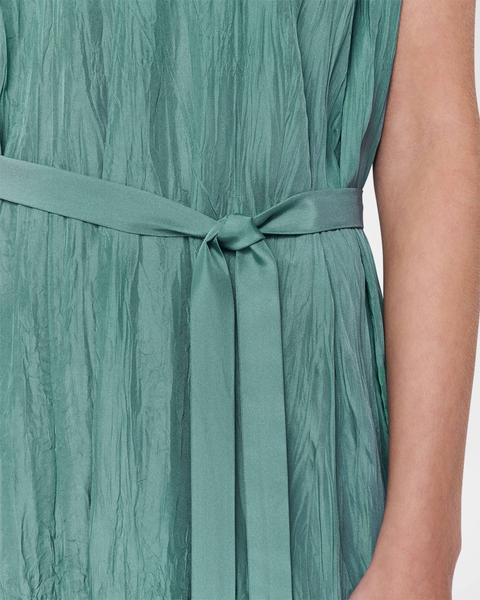 olive green black tie dress Kris Pleated Maxi Dress - Martini Olive main image 1