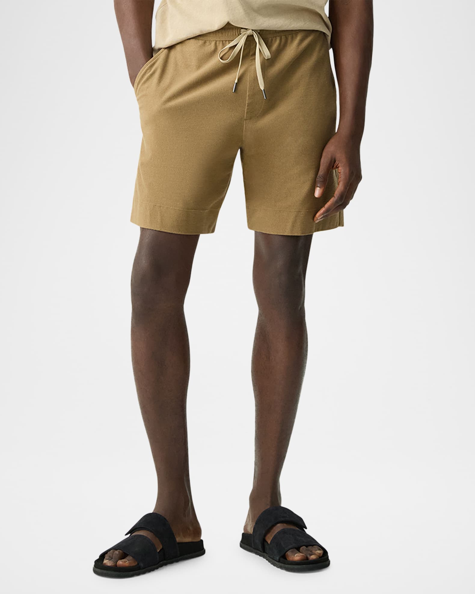 Men's Relaxed Cotton Drawstring Pull-On Shorts