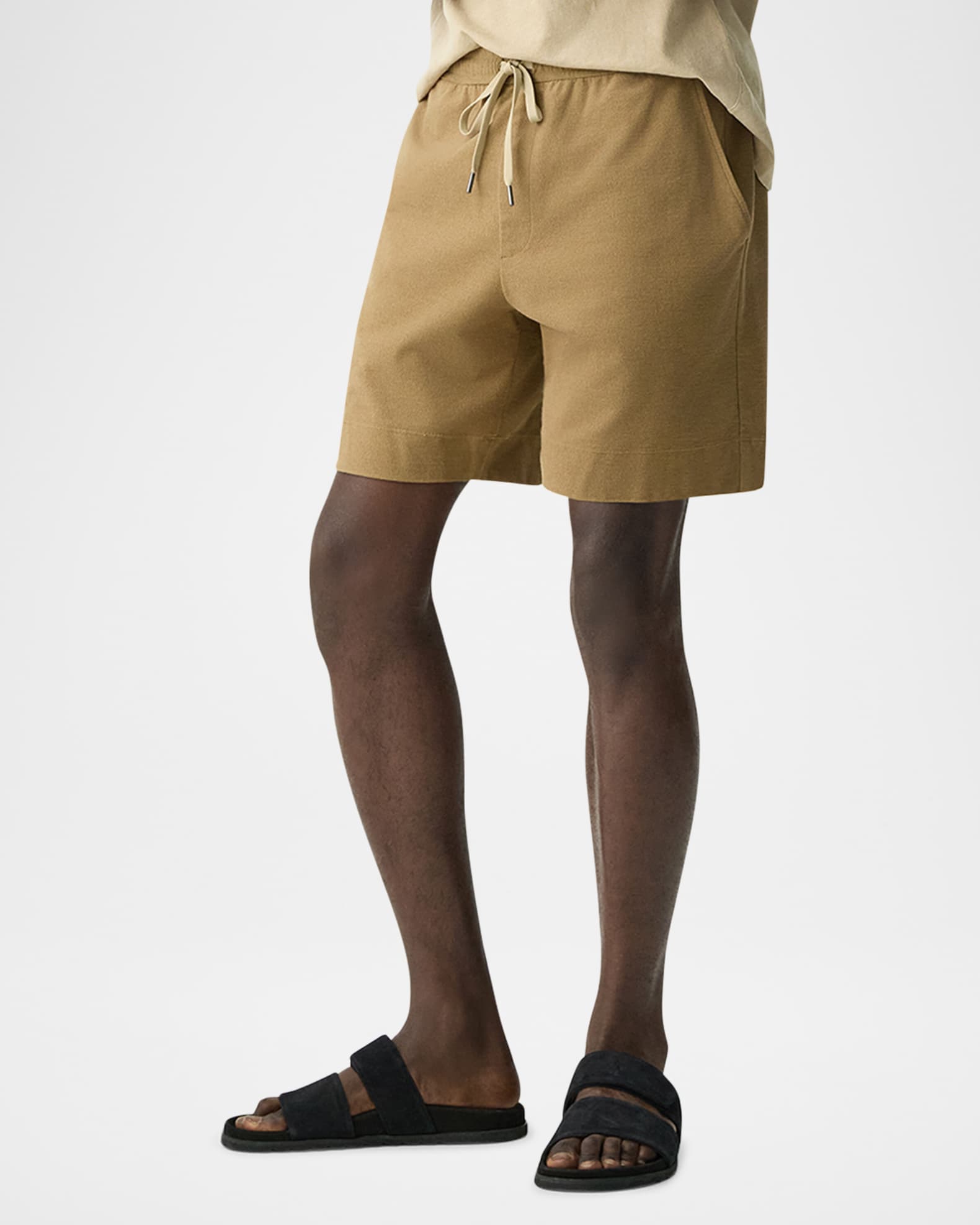 Men's Relaxed Cotton Drawstring Pull-On Shorts