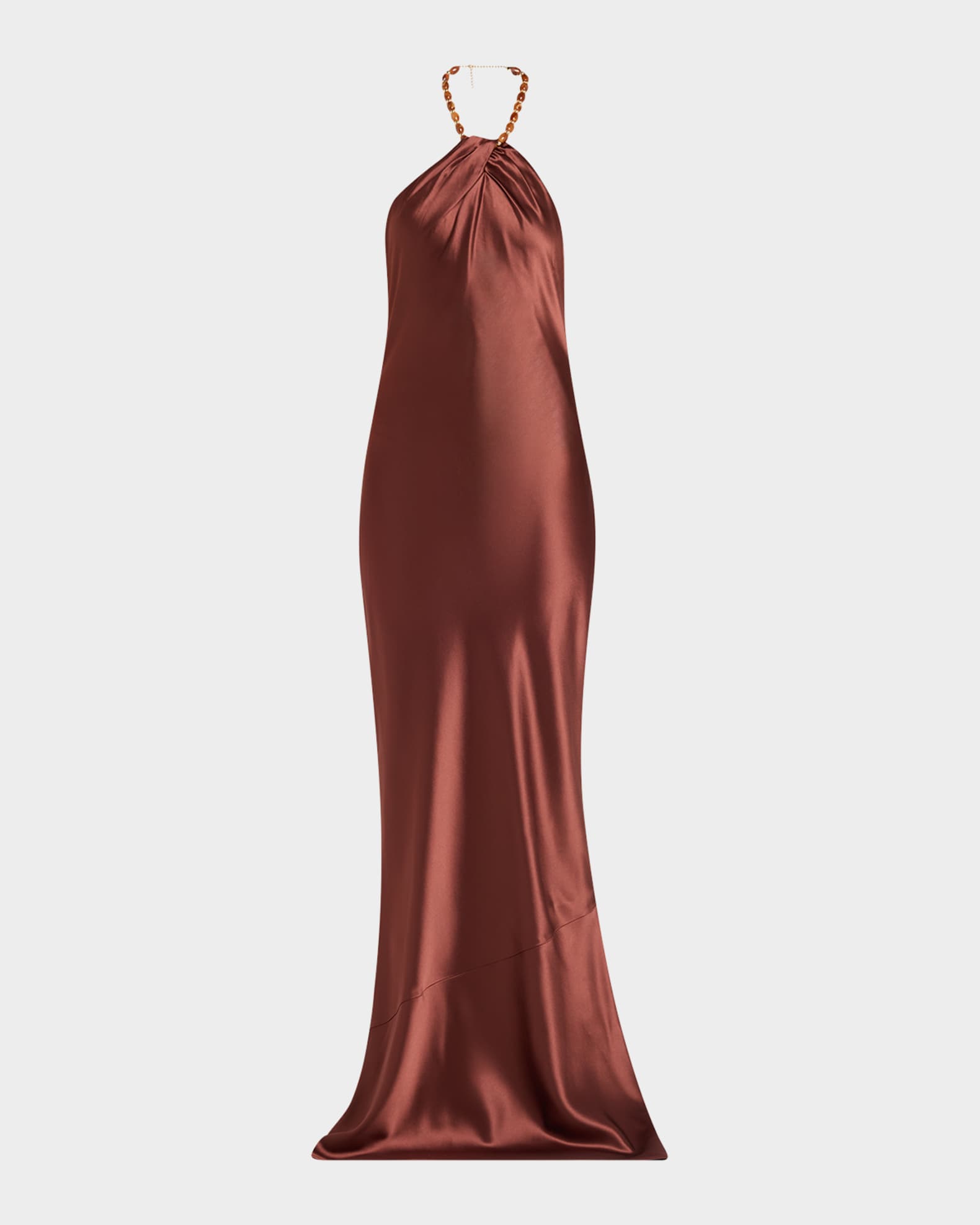 mini brown halter dress Sutton Mini Dress in Brown Linen – RESA main image 0
