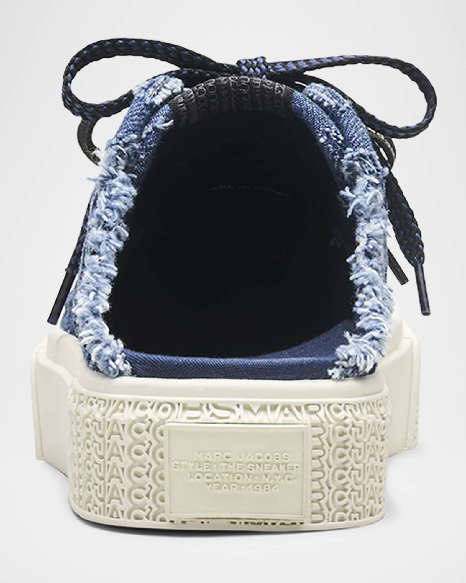 Marc Jacobs The Puffed Daisy Denim Sneaker Mules | Neiman Marcus