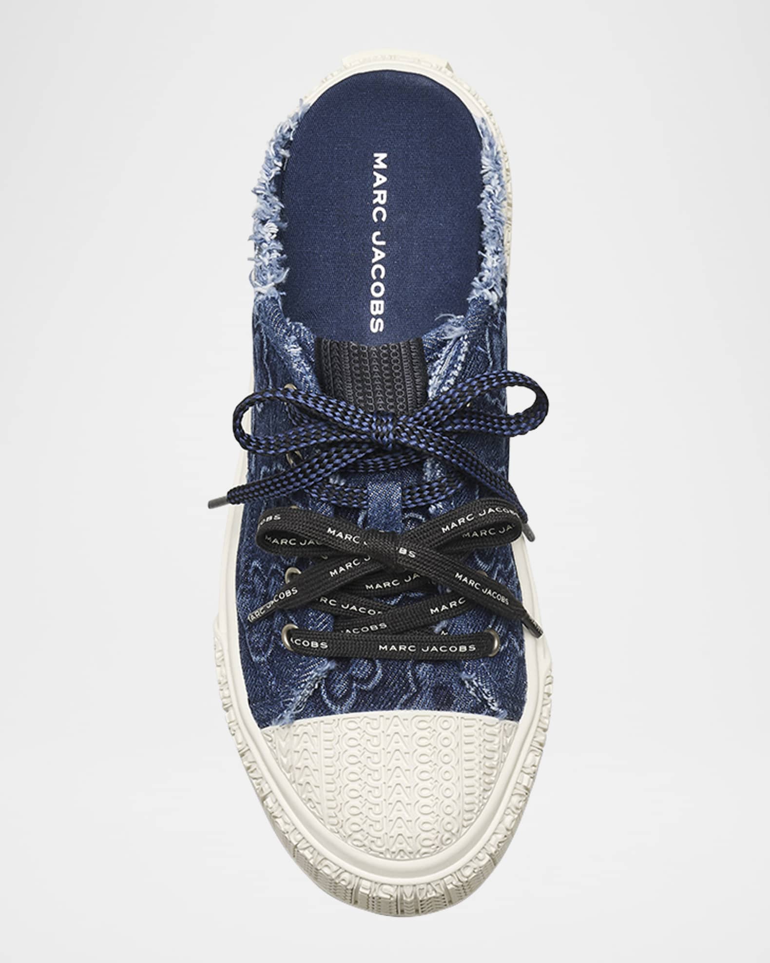 Marc Jacobs The Puffed Daisy Denim Sneaker Mules | Neiman Marcus
