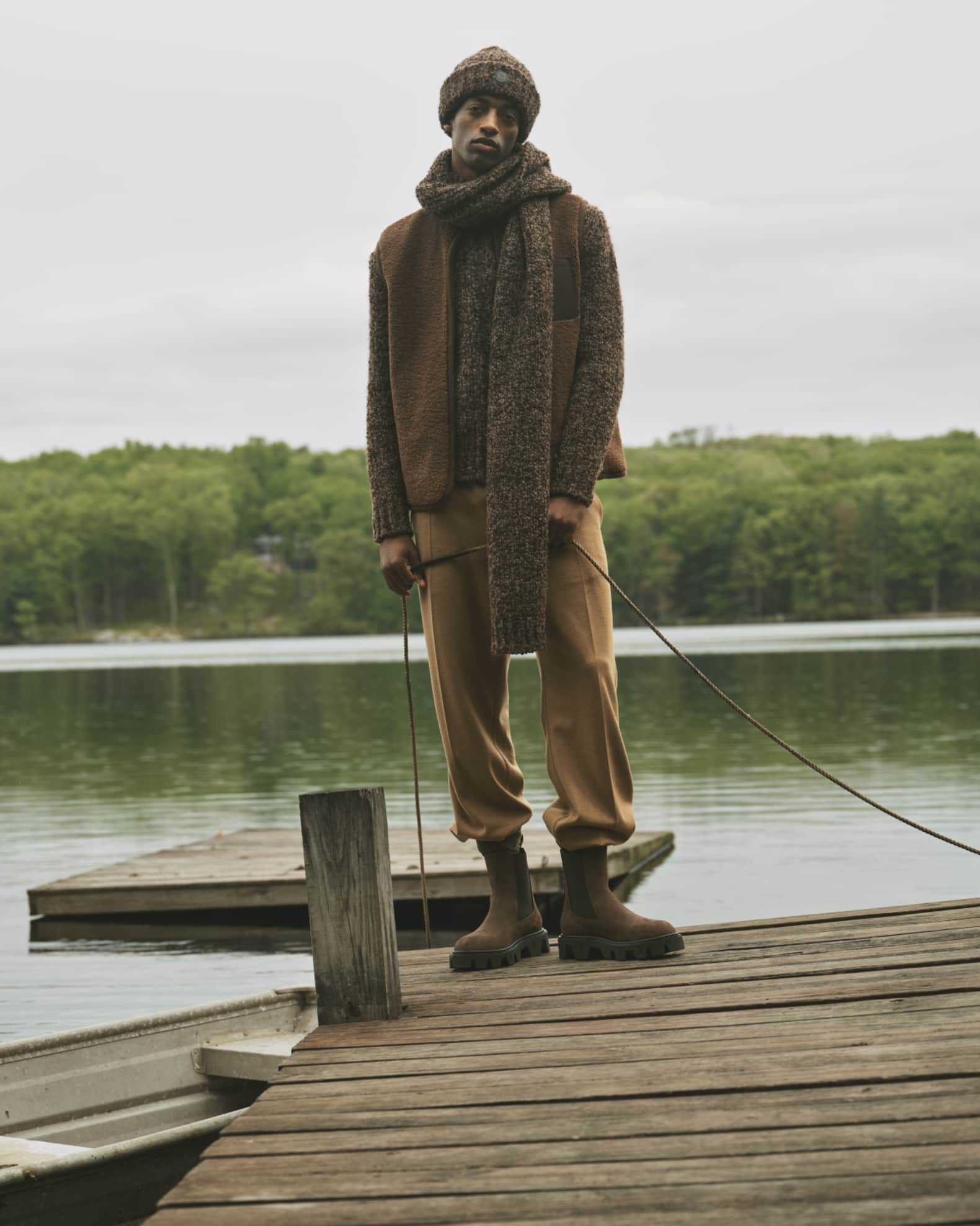 Moncler Men's Peak City Nubuck Lug-Sole Chelsea Boots | Neiman Marcus