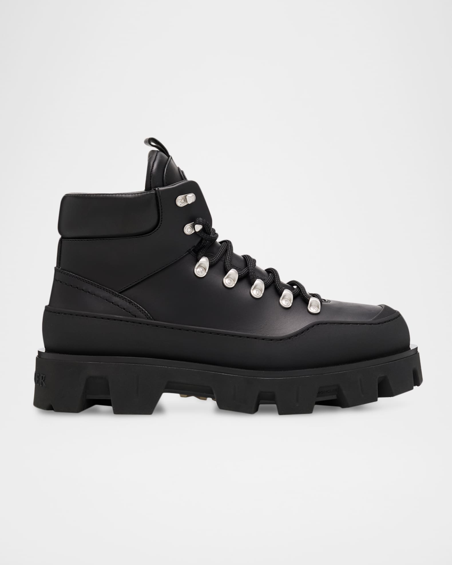 Moncler Men's Peak Trek Leather Ankle Boots | Neiman Marcus