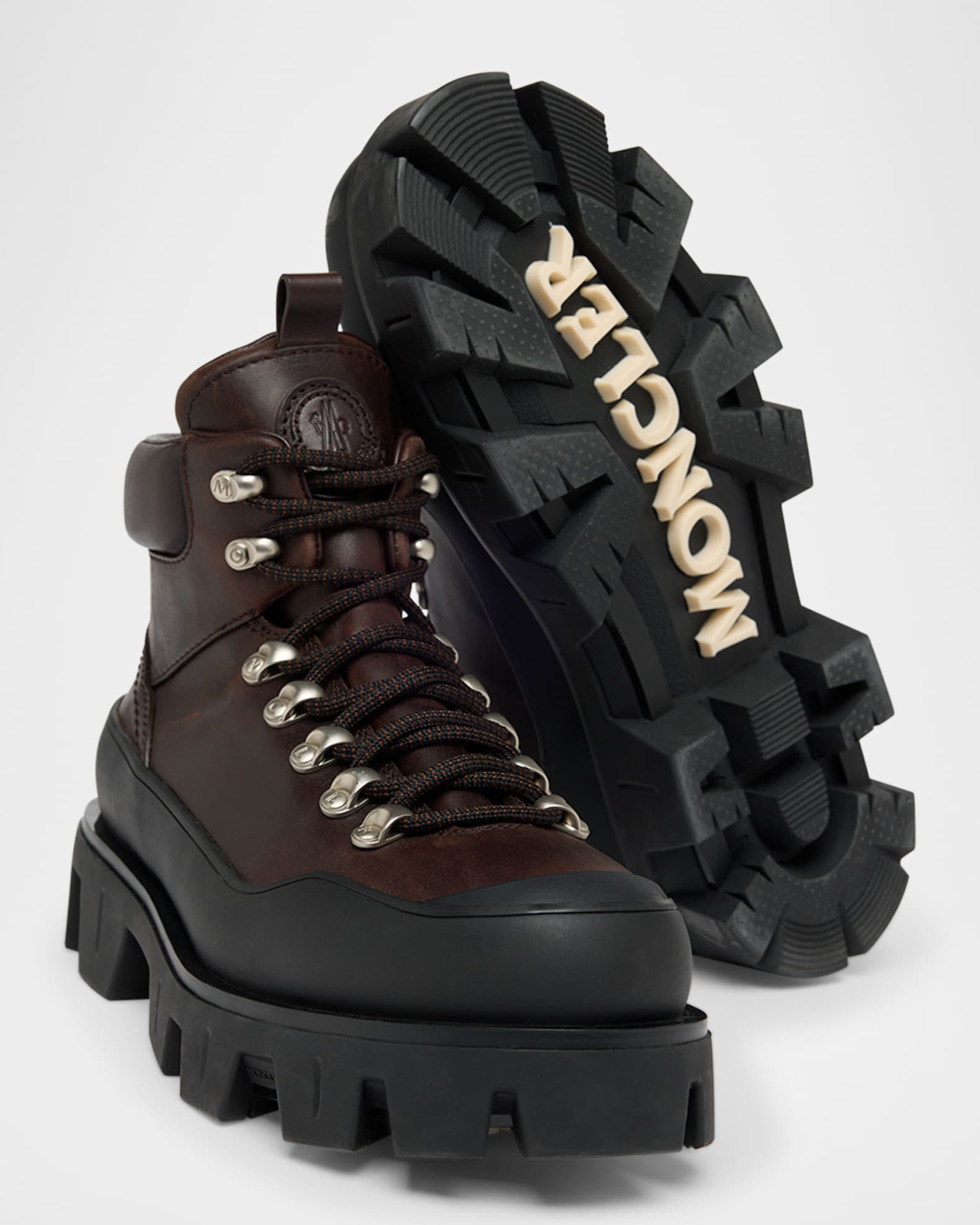 Moncler Men's Peak Trek Leather Ankle Boots | Neiman Marcus