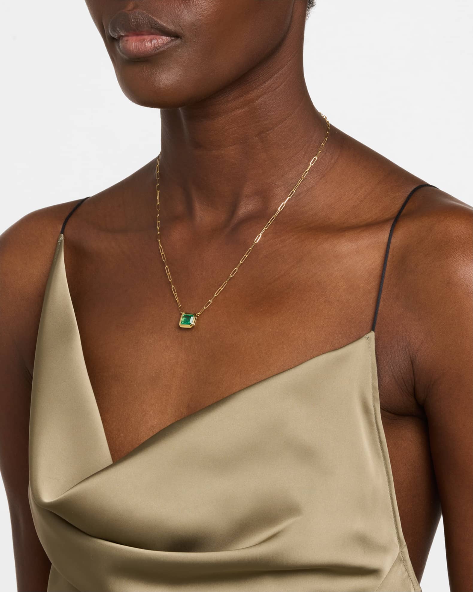 Limited Edition 18K Yellow Gold Emerald Manhattan Pendant Necklace 1