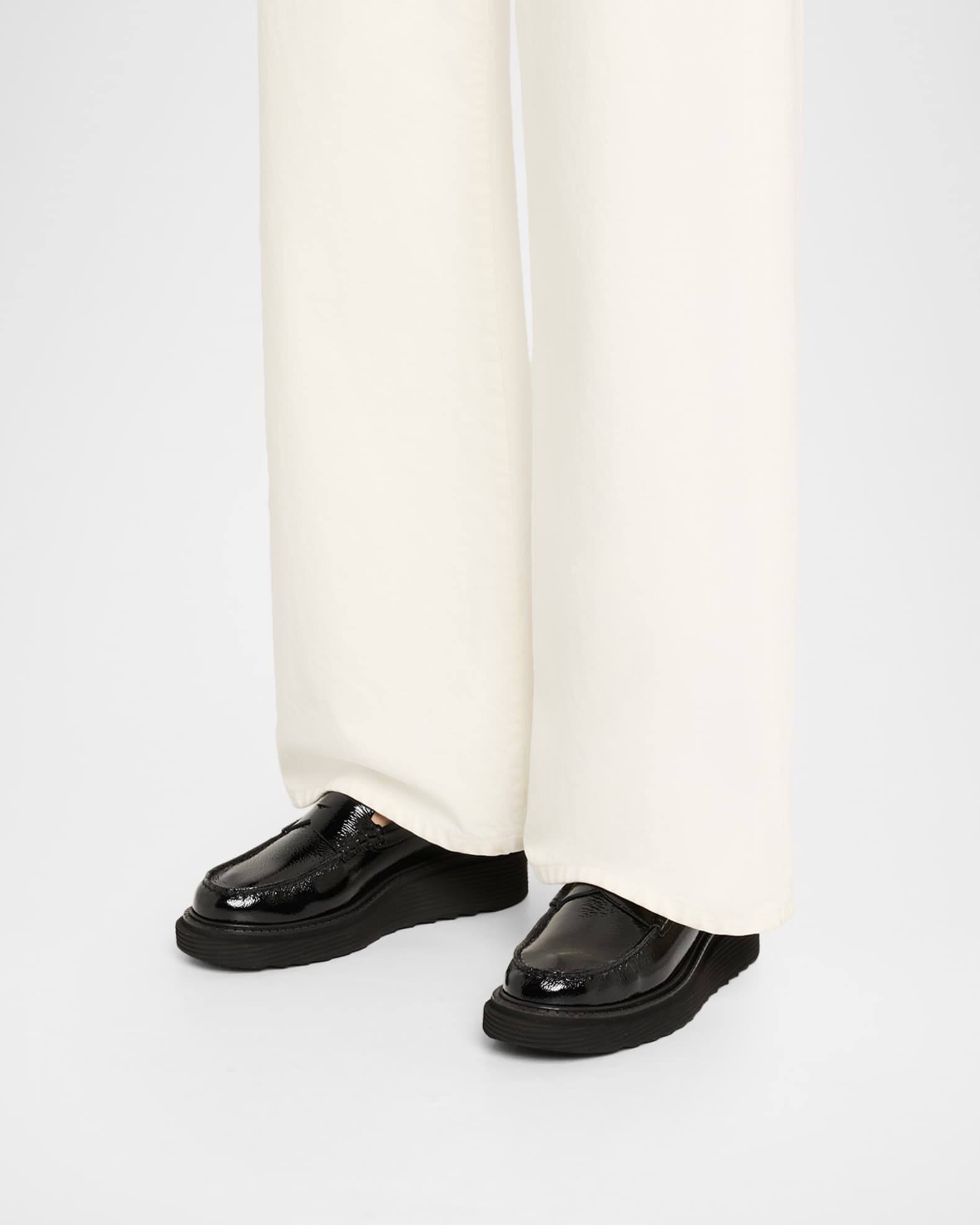 Sloan Patent Leather Wedge Loafers 1