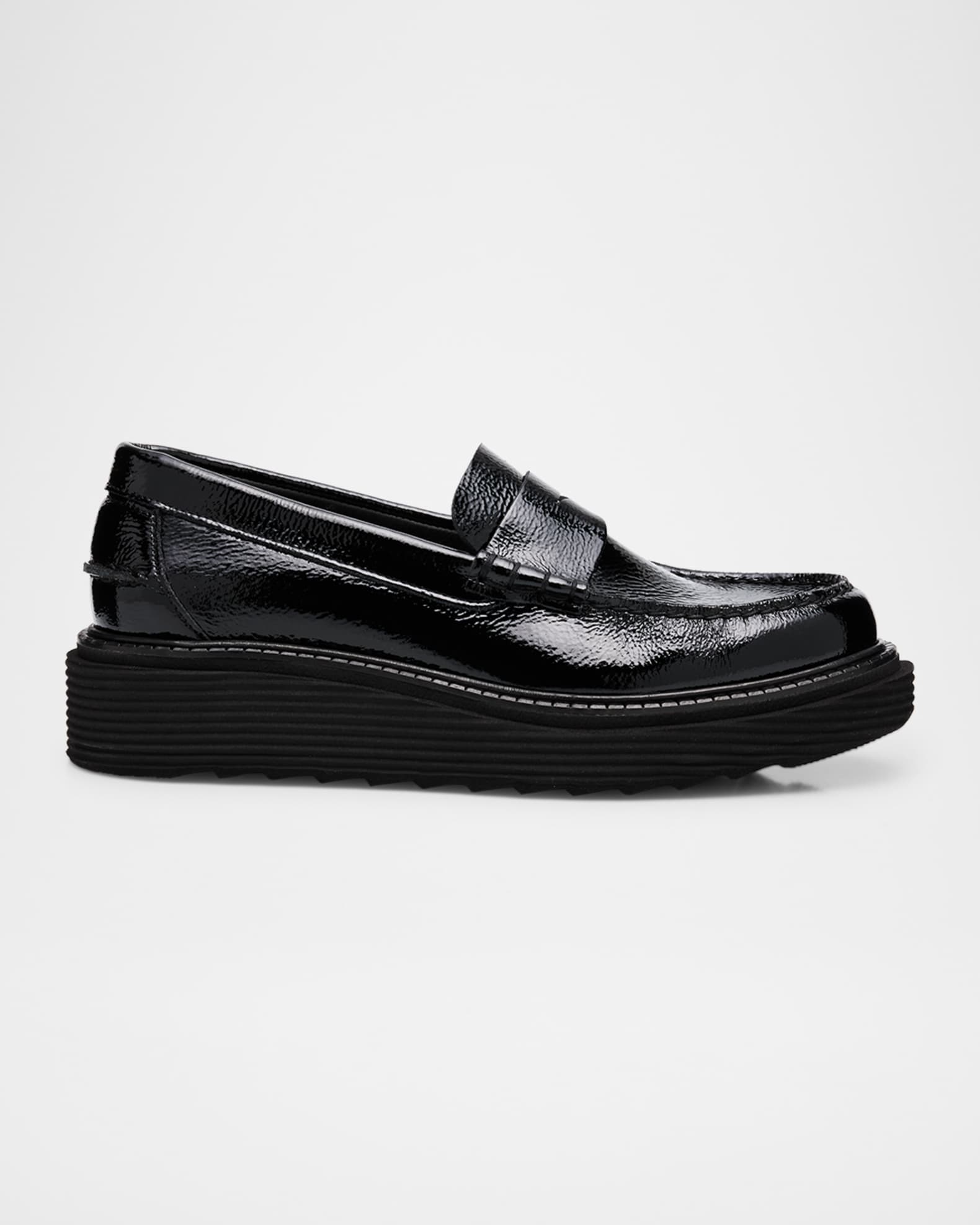 Sloan Patent Leather Wedge Loafers 0
