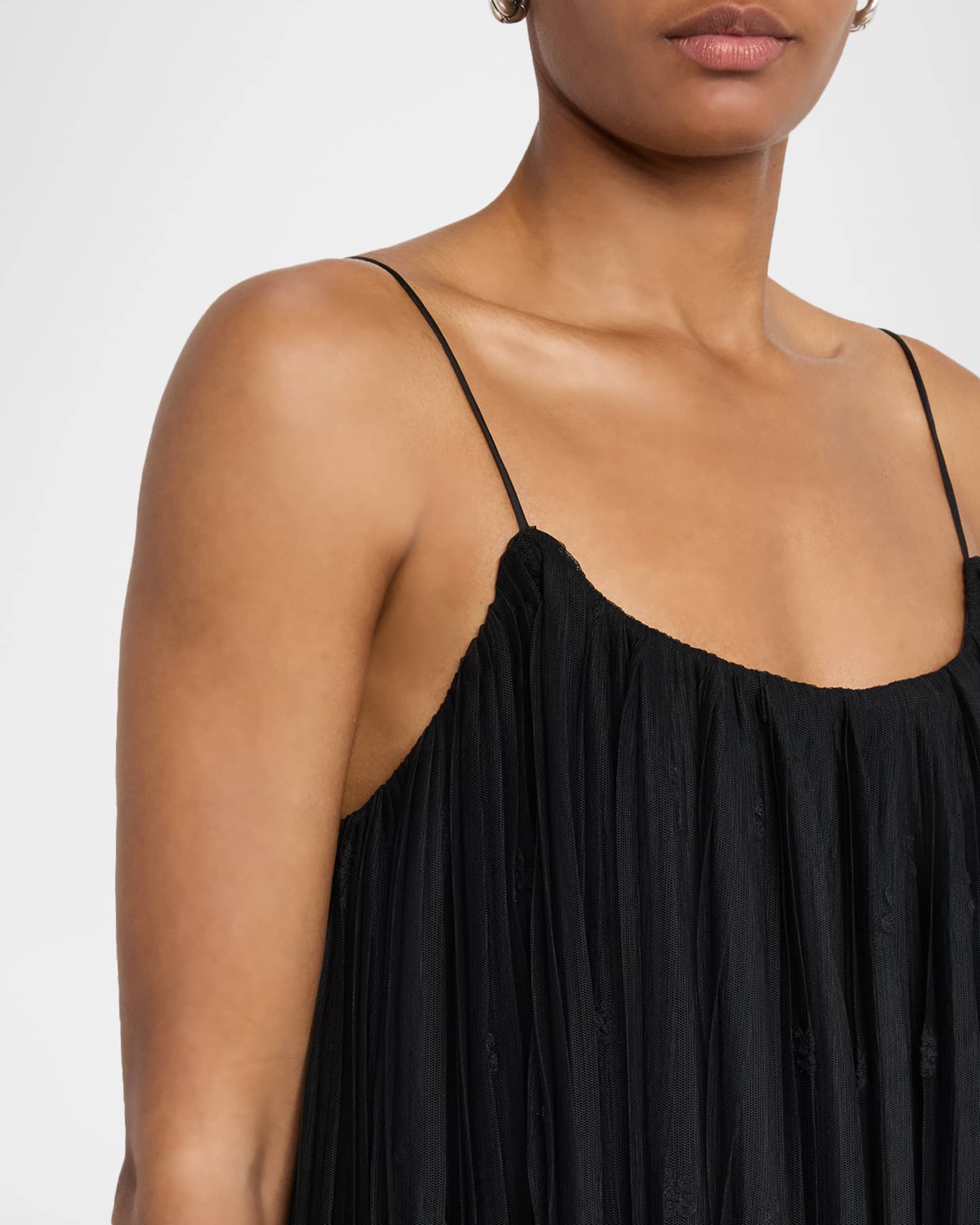 Embroidered Flattering Tulle Maxi Dress main image 1