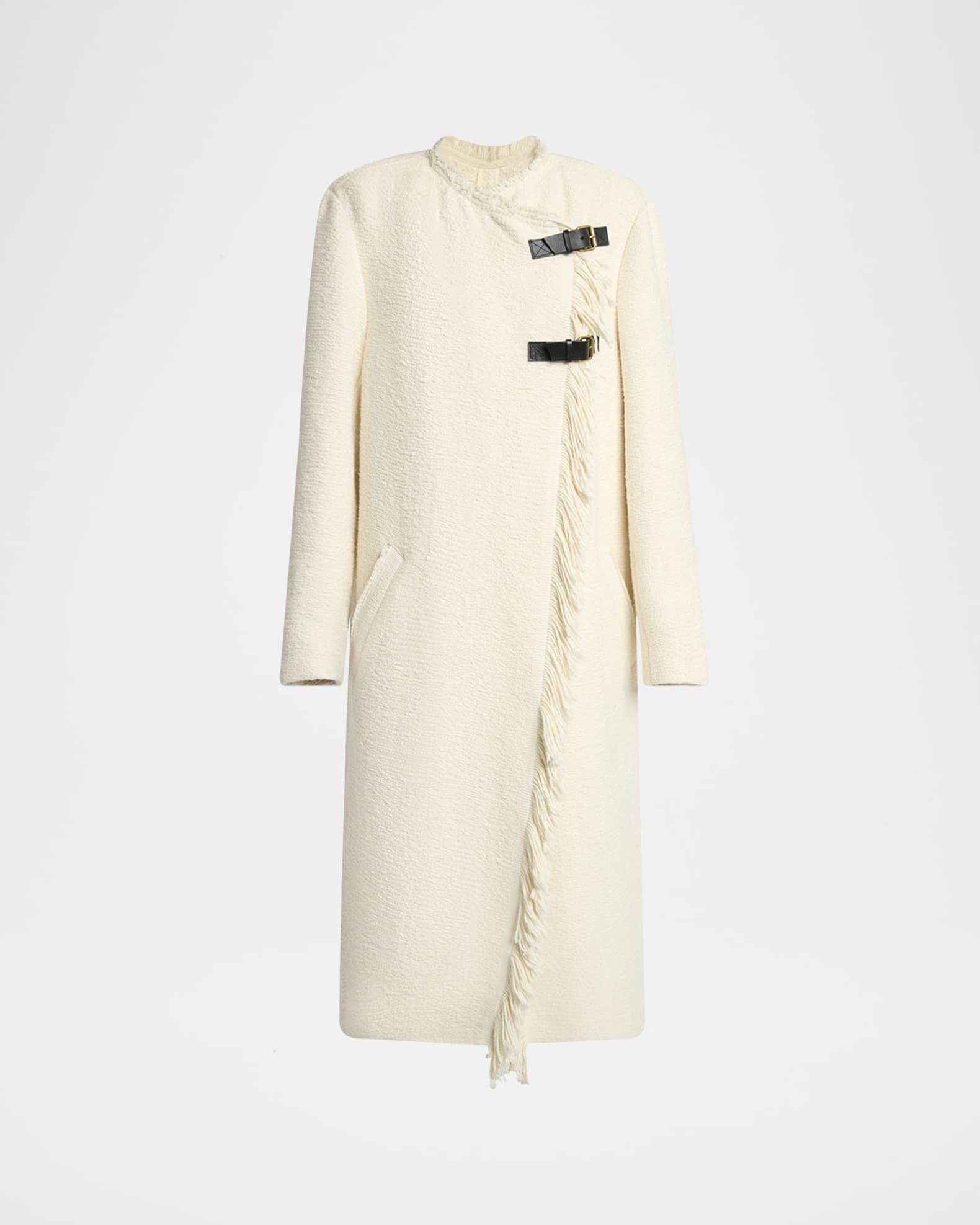 Gameia Long Fringe-Trim Linen Coat 0