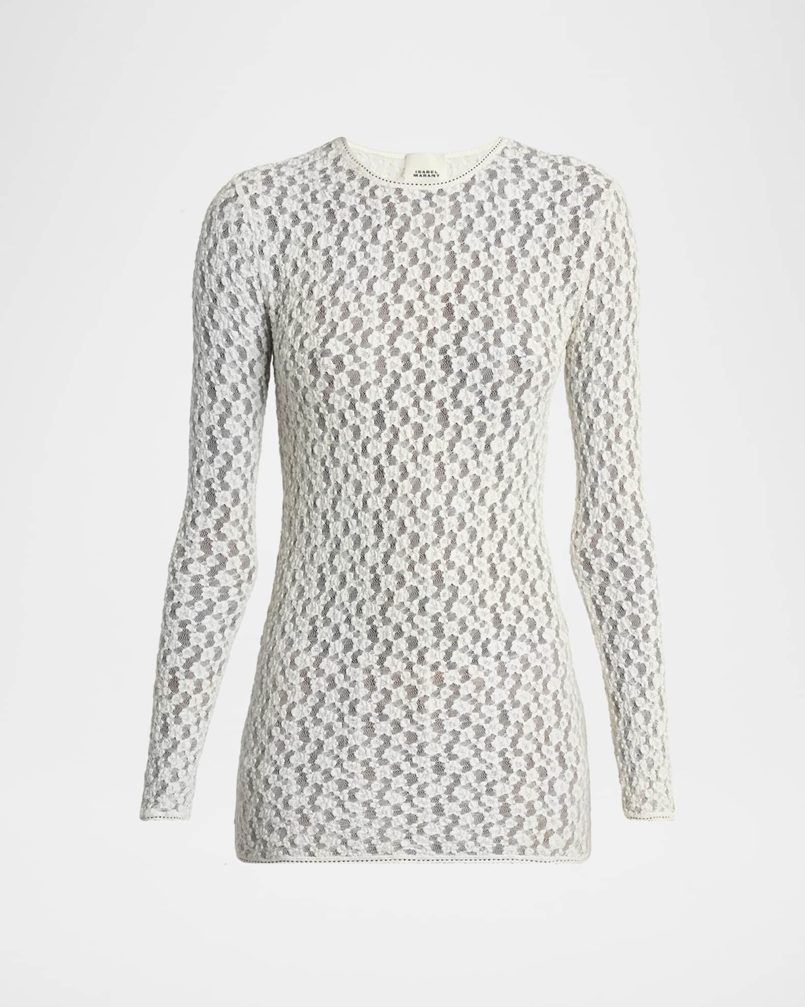 Isabel Marant Gaelle Floral Stretch Lace Top | Neiman Marcus