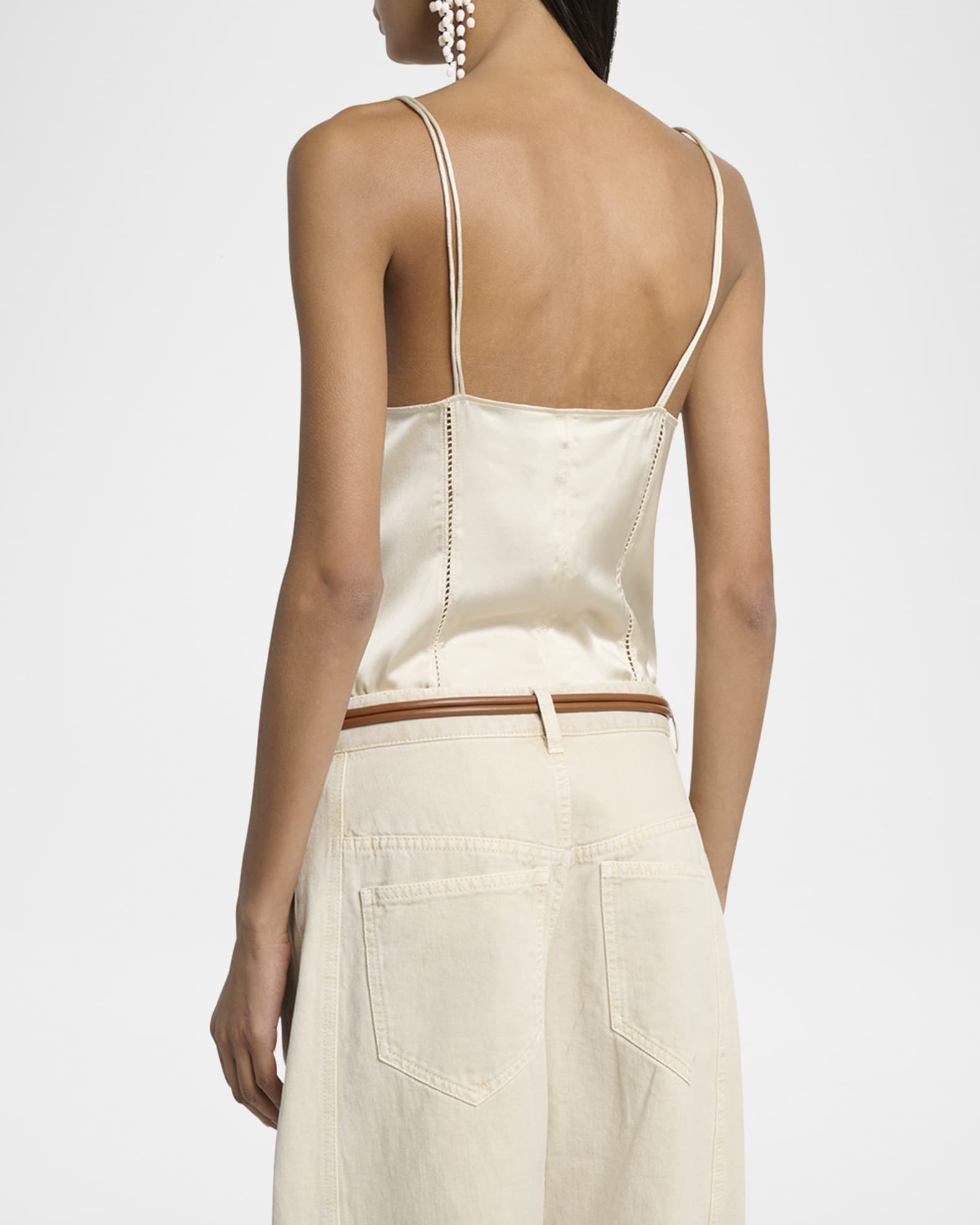 Isabel Marant Diandra Lace Inset Silk Top | Neiman Marcus