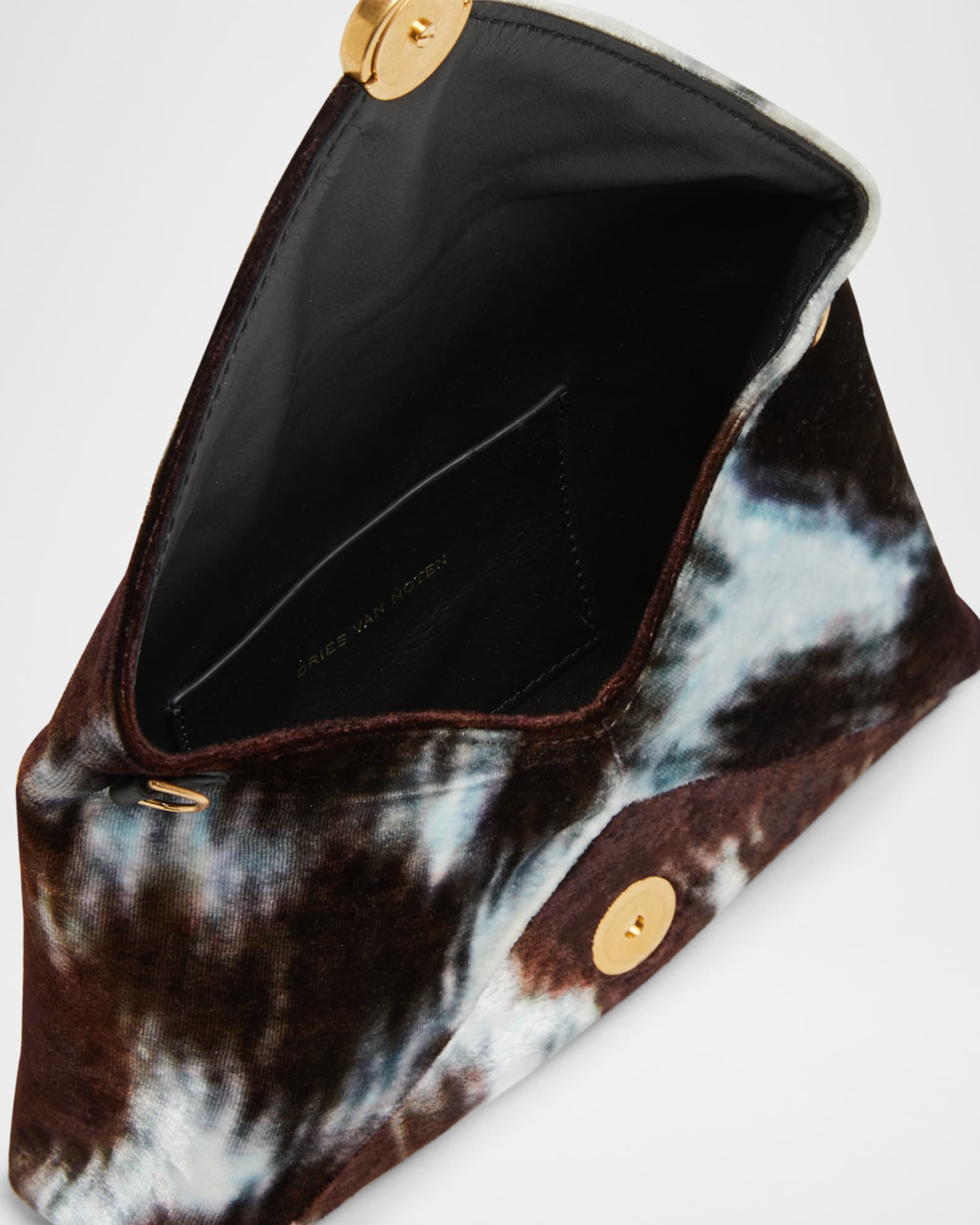 Dries Van Noten Small Cowhide-Print Viscose Envelope Clutch