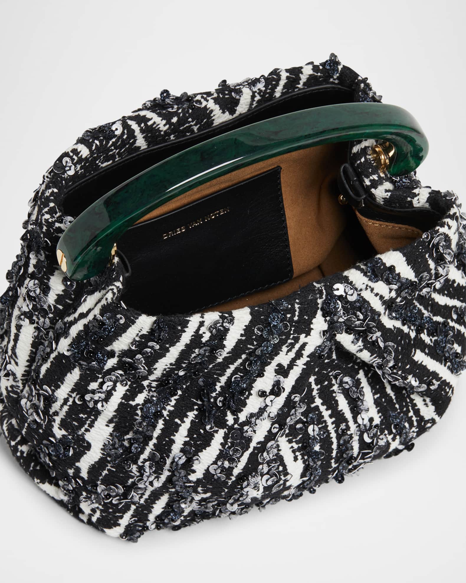 Dries Van Noten Sequin-Embellished Jacquard Mini Crossbody Bag