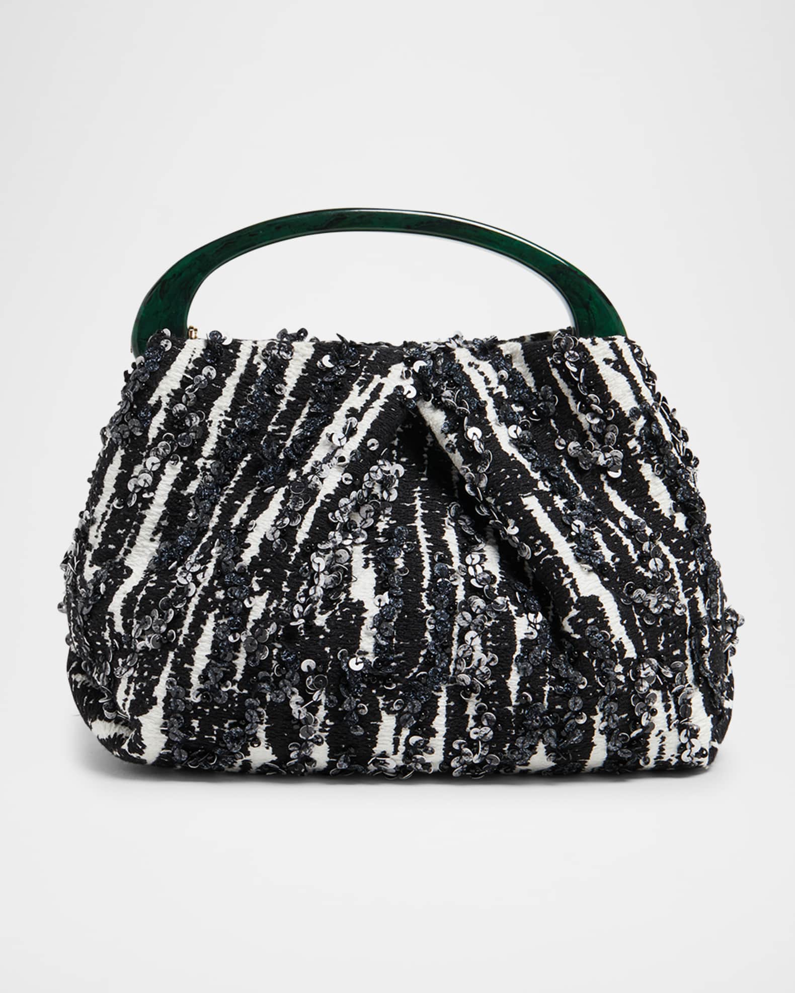 Sequin-Embellished Jacquard Mini Crossbody Bag 0
