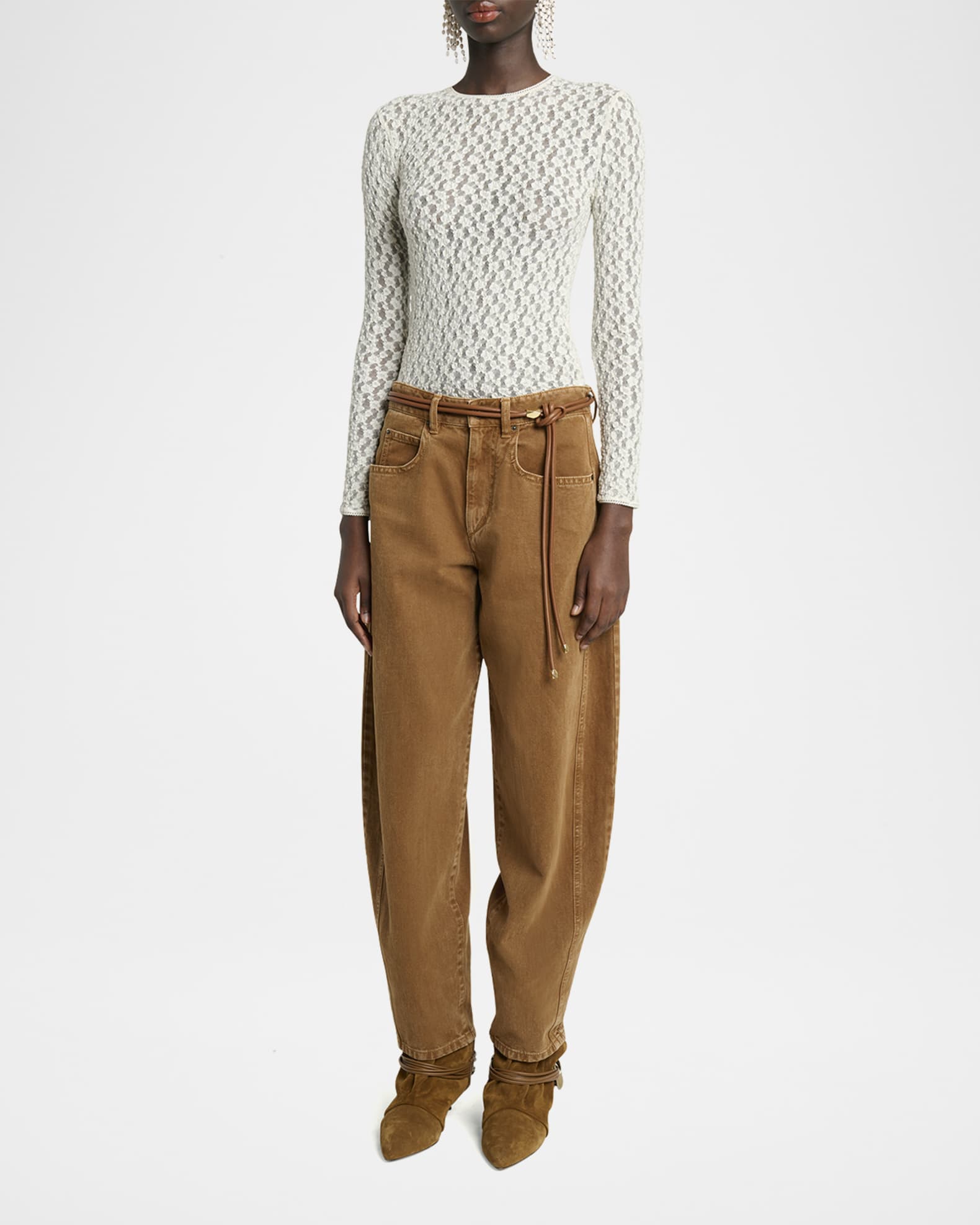 デニム・ジーパン ISABEL MARANT JEANS BARREL ORIANE IN DENIM Isabel Marant Oriane Barrel Leg Jeans | Neiman Marcus