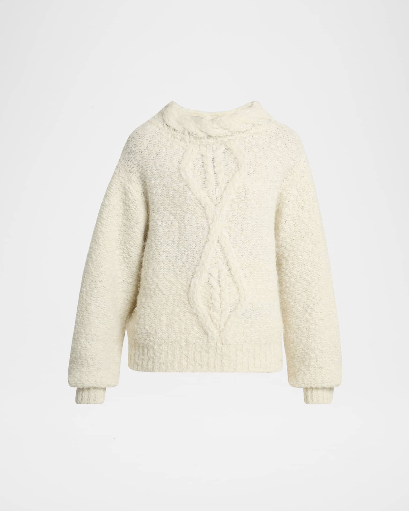 Romane Irish Funnel-Neck Alpaca Sweater 0