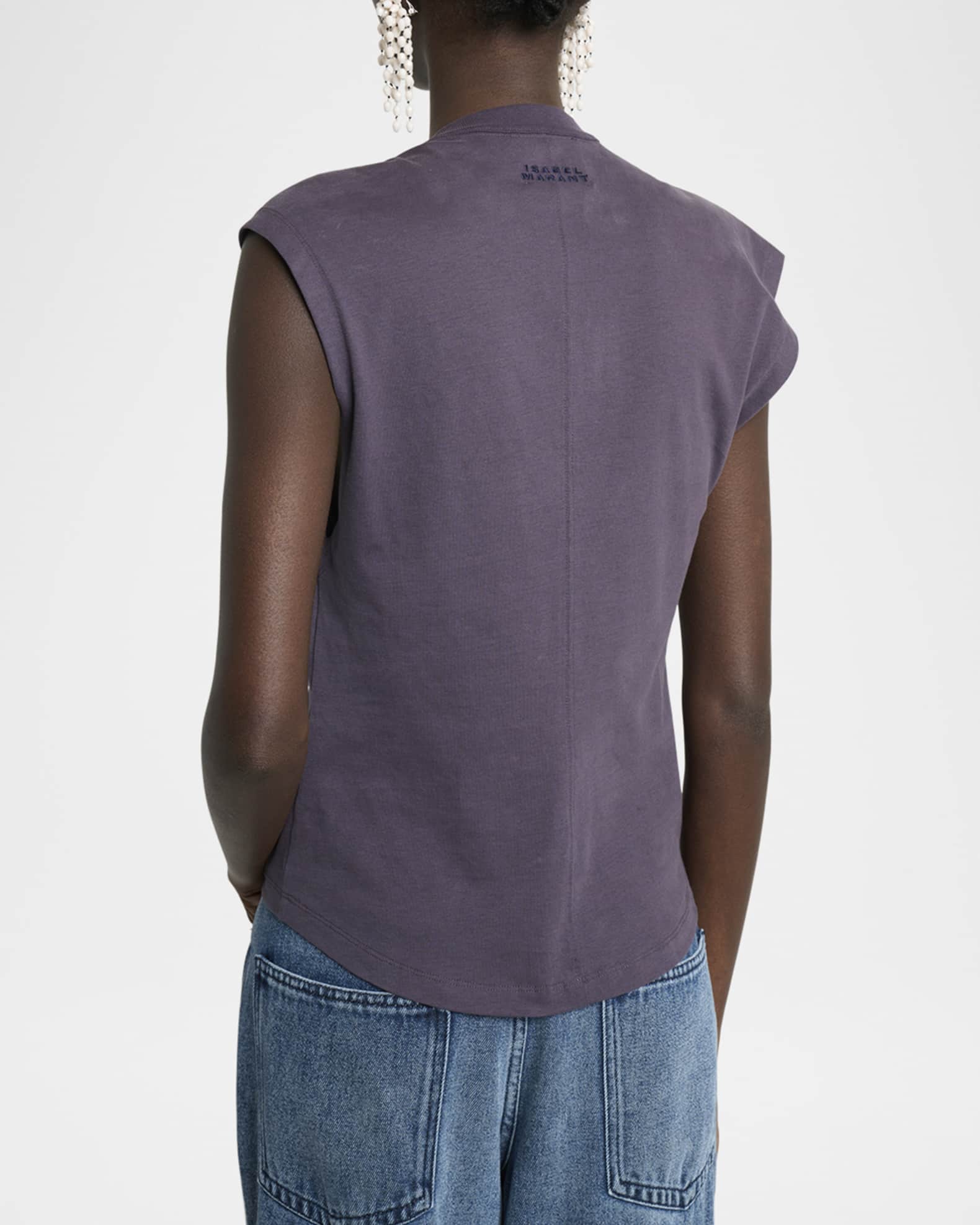 【関税&送料込】Isabel Marant Asymmetrical Nayda T-Shirt Wit Nayda Tee-Shirt Woman white | ISABEL MARANT Official online