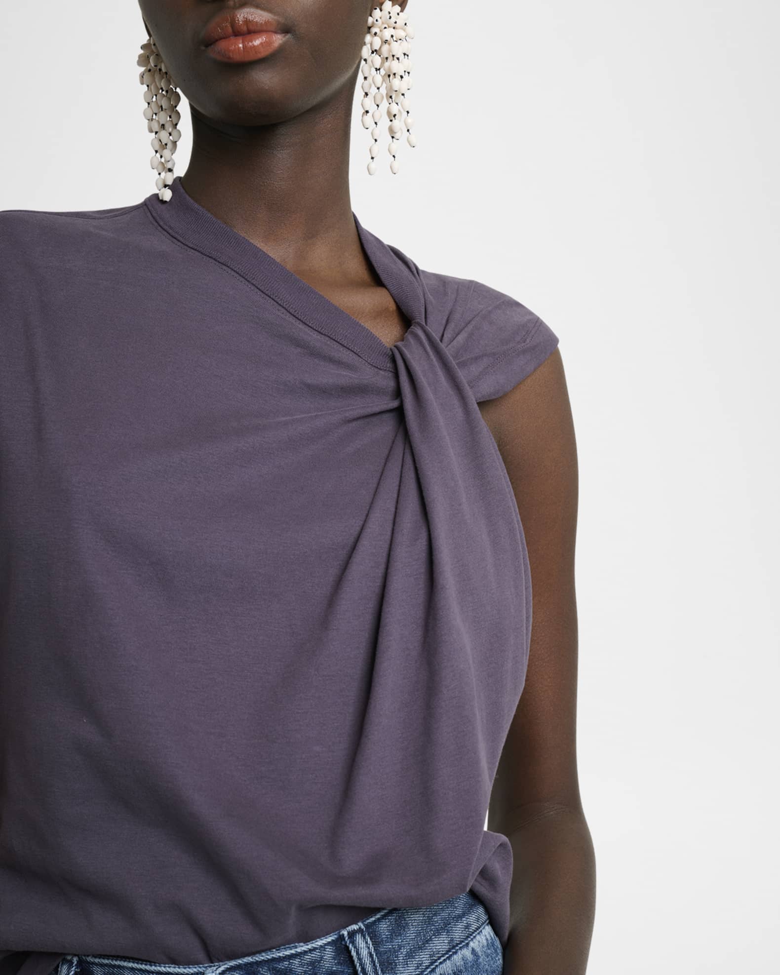 Isabel Marant Nayda Asymmetric Cotton T-Shirt | Neiman Marcus