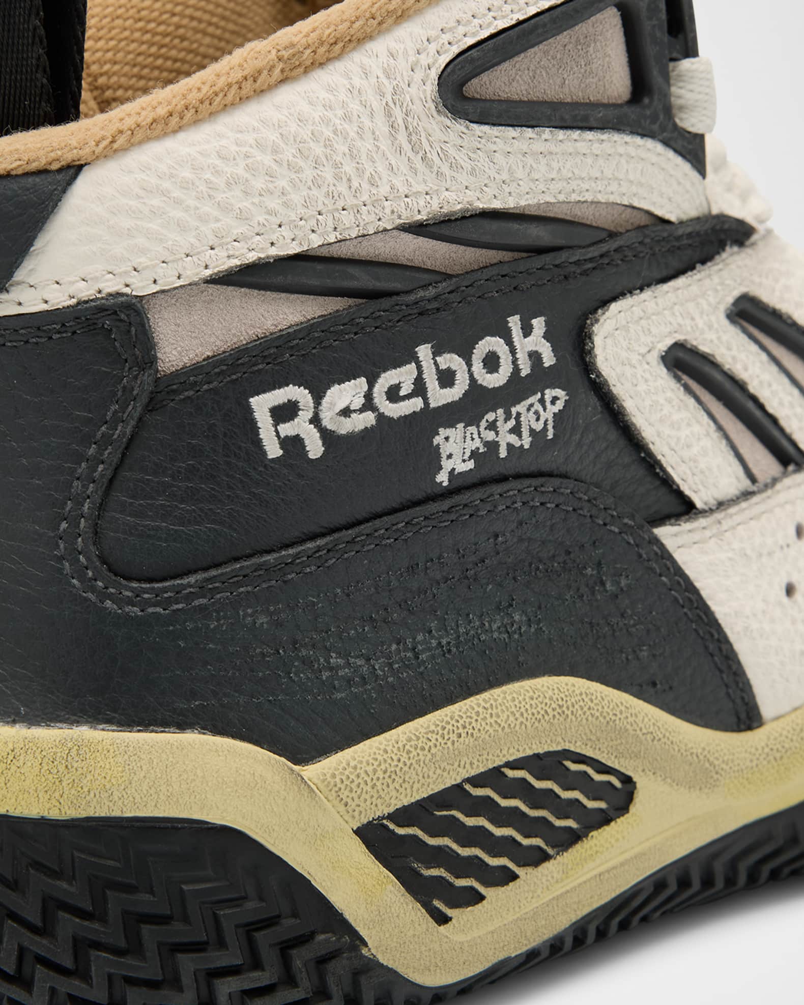 靴 Hed Mayner Reebok Black Top Reebok x Hed Mayner Men's Blacktop Leather High-Top Sneakers