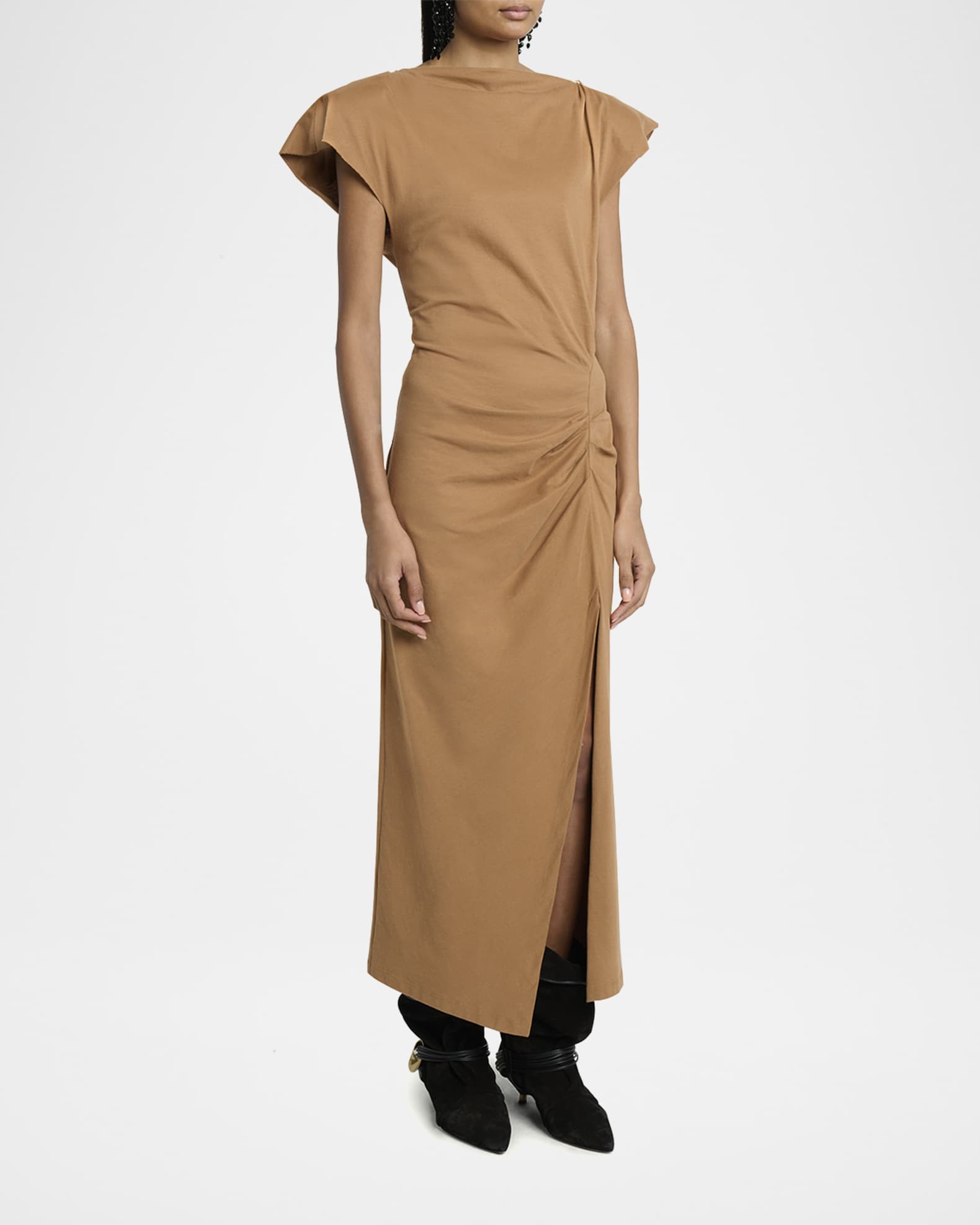 Isabel Marant Nadela Ruched Cotton Jersey Dress | Neiman Marcus