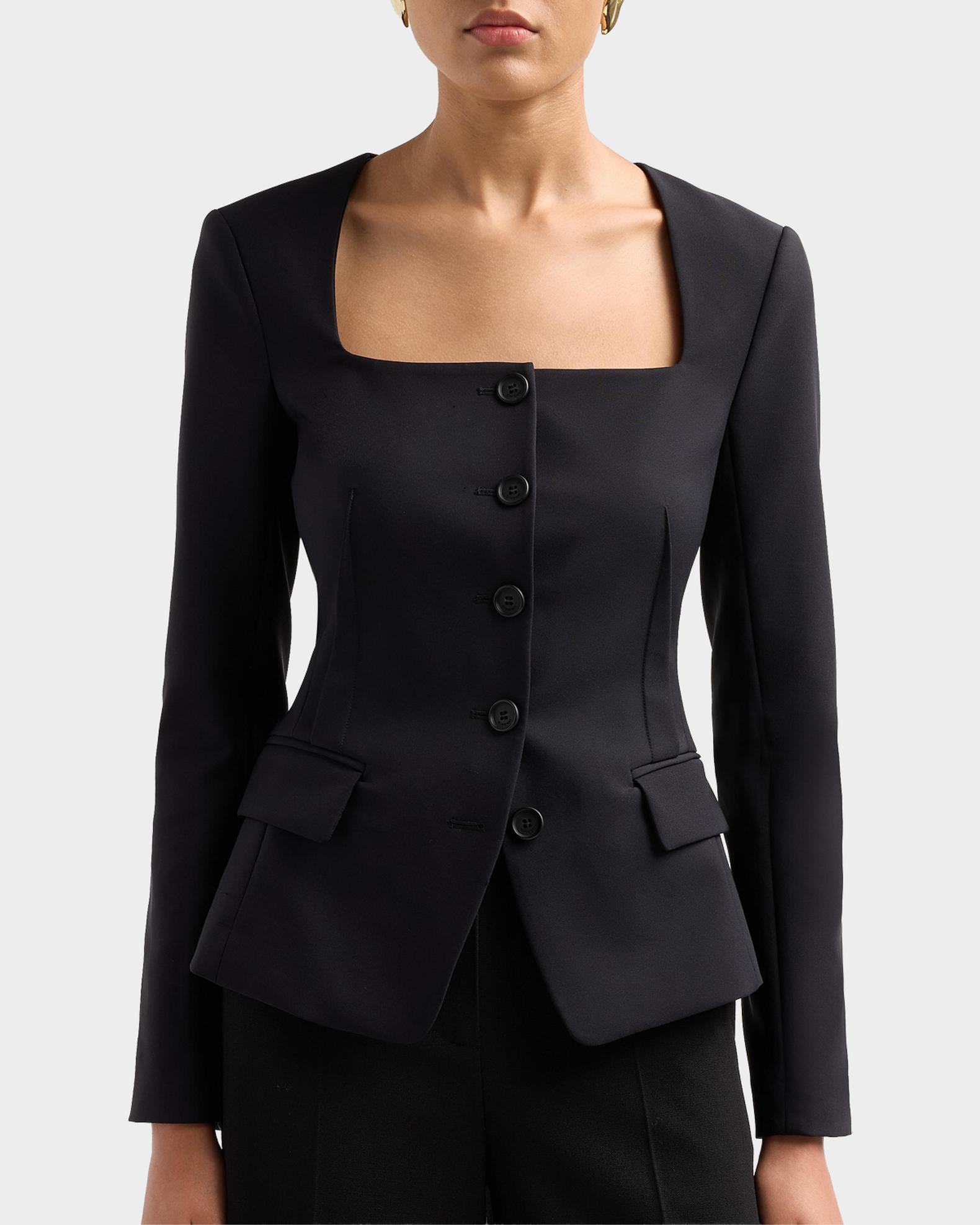 SIMKHAI Marlowe Tailored Square-Neck Jacket | Neiman Marcus