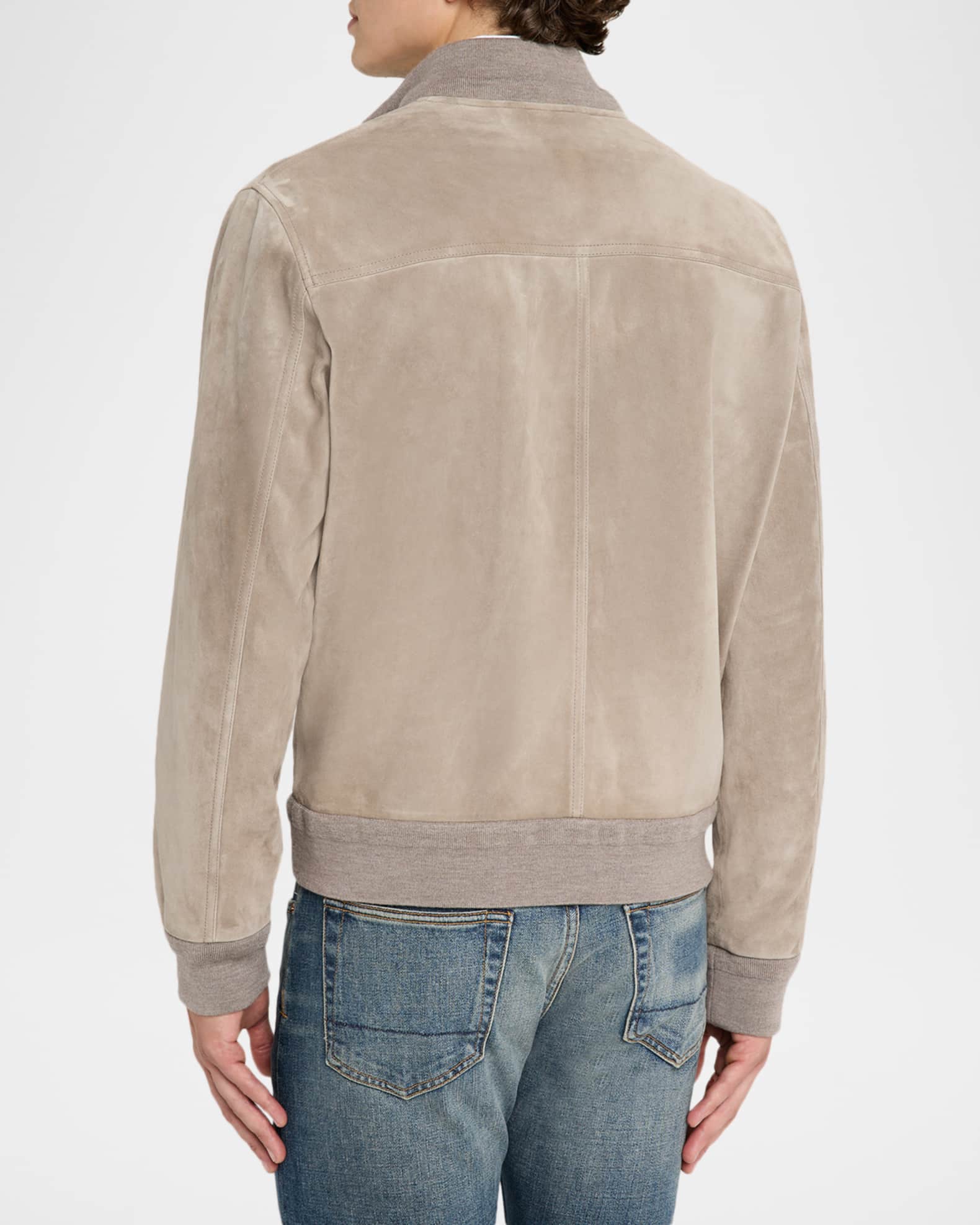 dunhill Men's Harrington Suede Snap-Front Blouson | Neiman Marcus