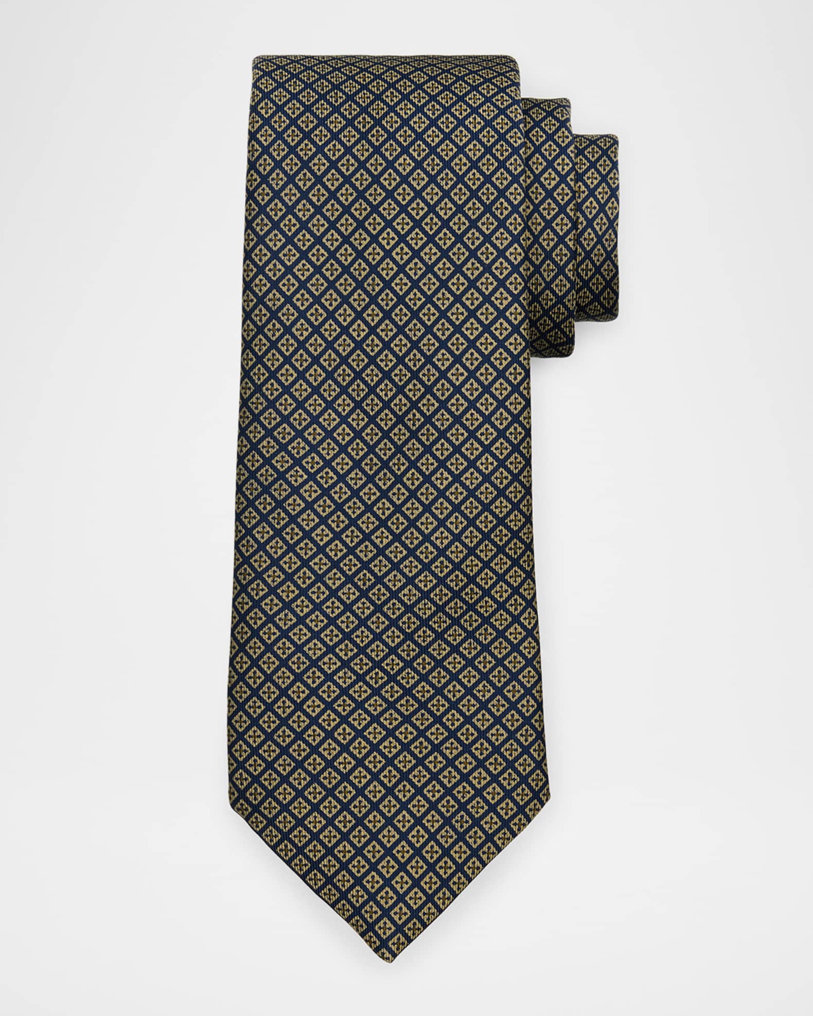 Men's Mulberry Silk Diamond-Woven Tie 0