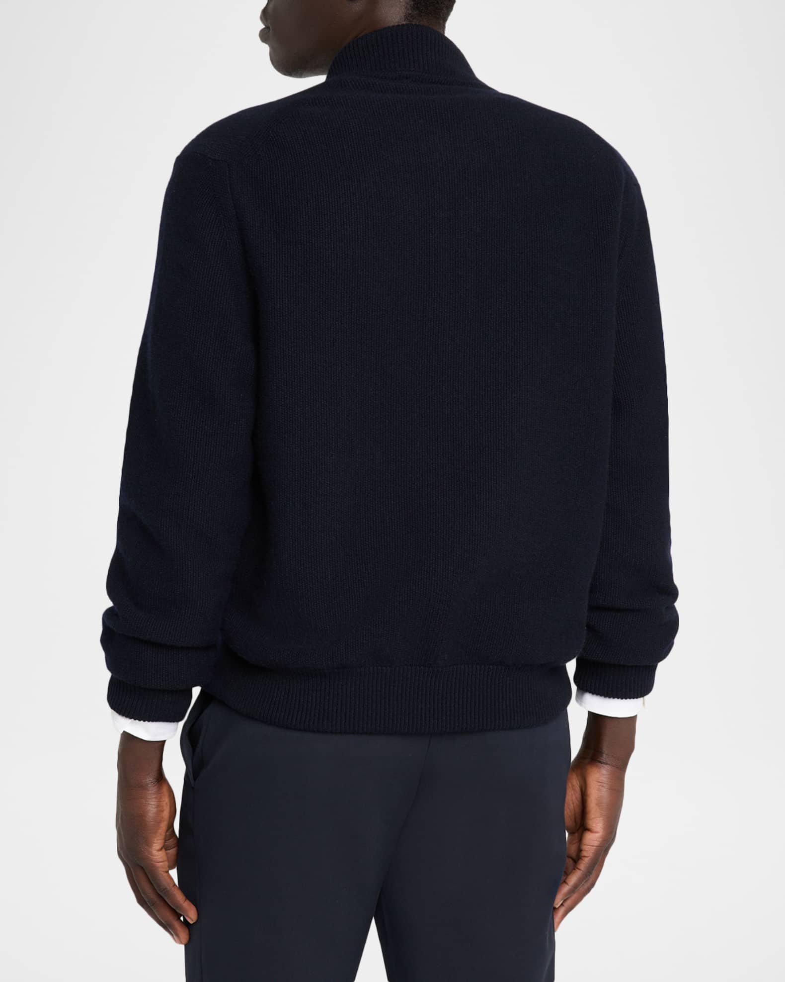 dunhill Men's Cotton and Cashmere Knit Full-Zip Bomber Sweater