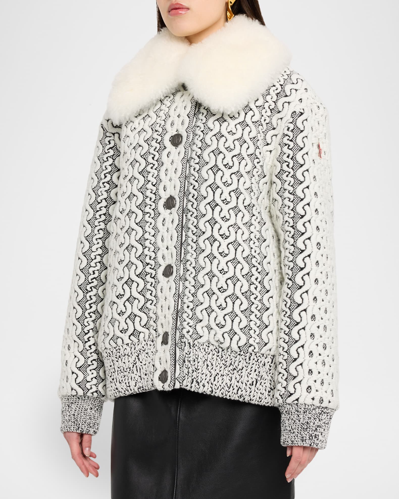 Moncler Grenoble Beille Bomber Jacket with Detachable Shearling