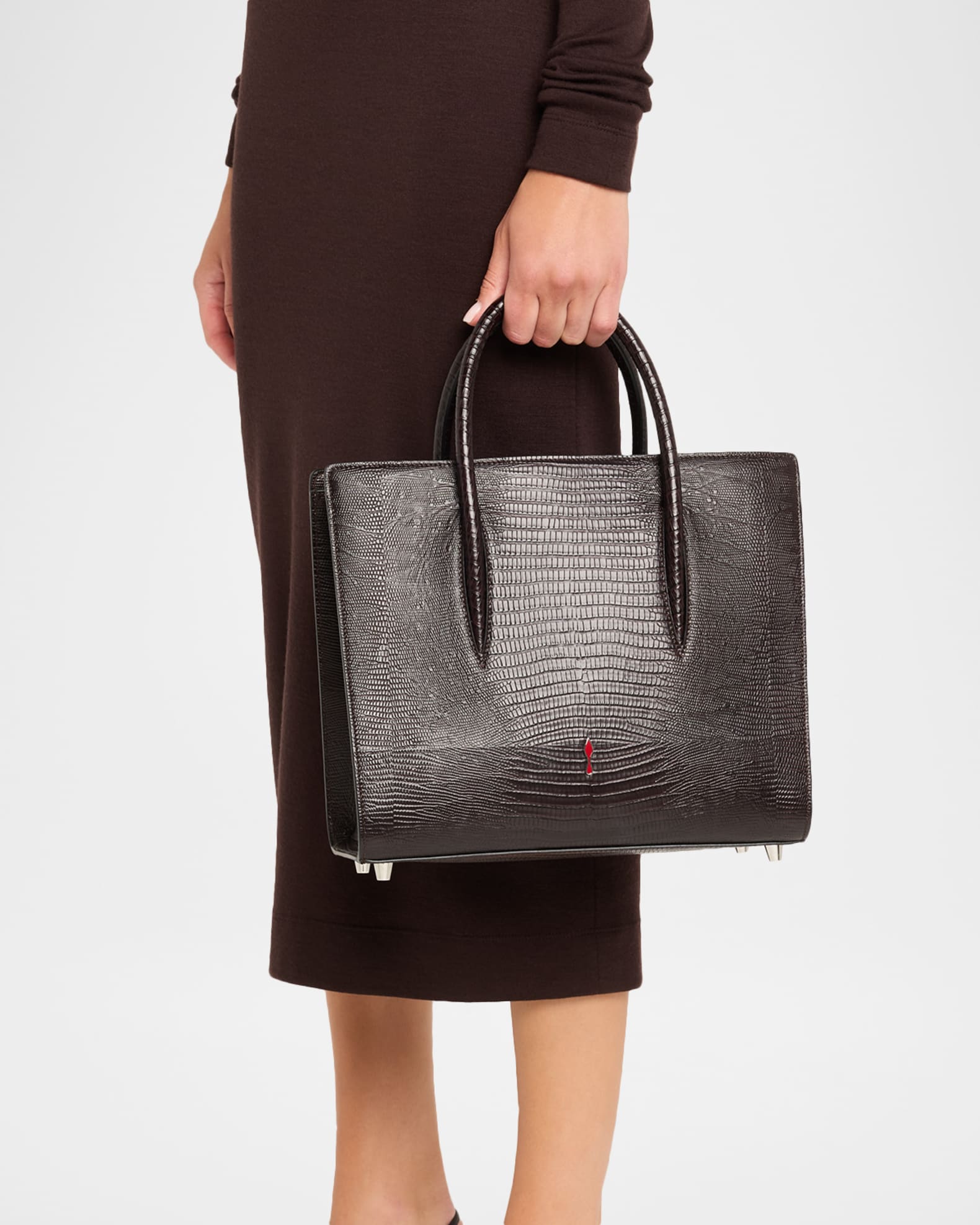 Christian Louboutin Paloma Medium Shoulder Bag in Lizard-Embossed