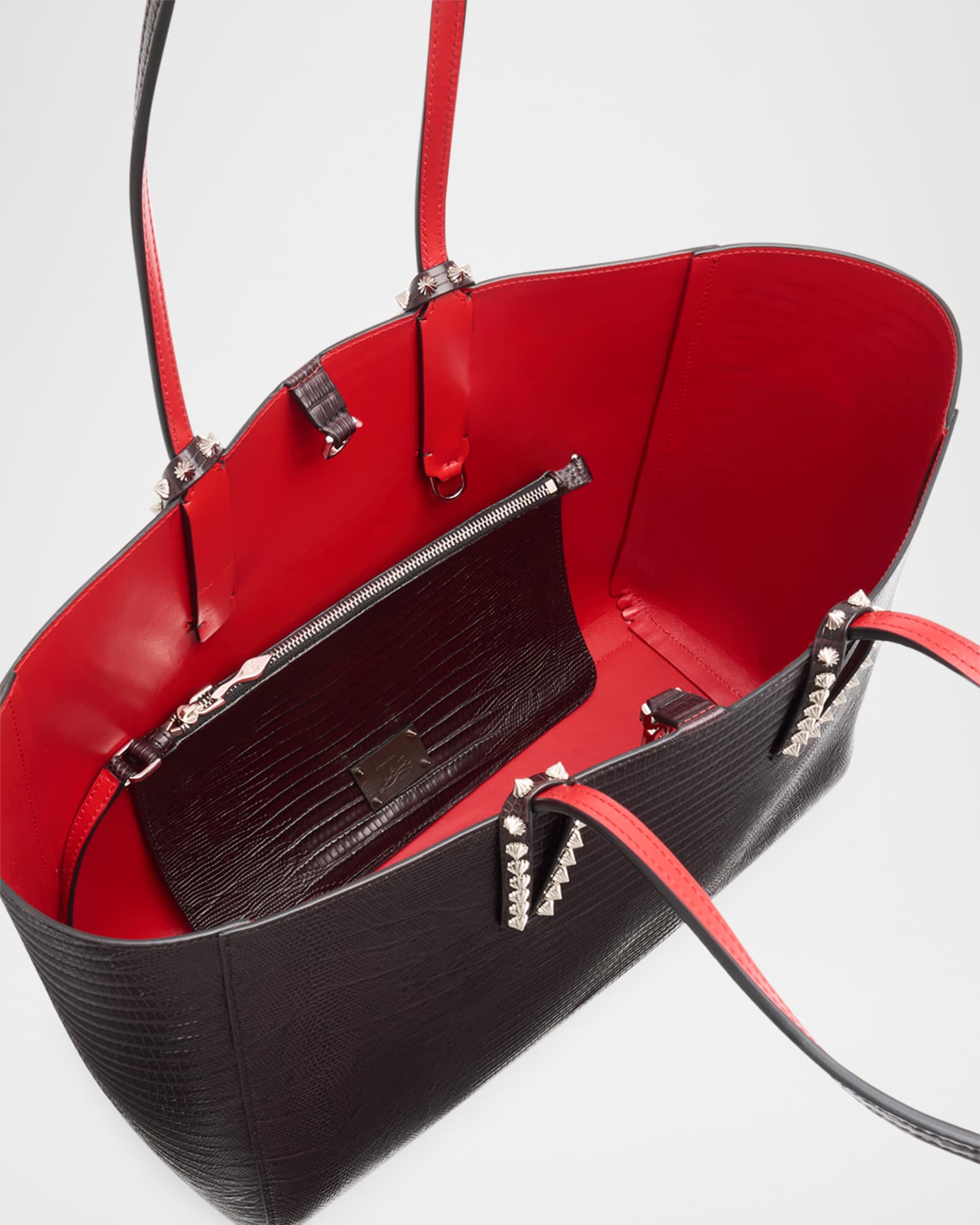 Christian Louboutin Cabata Small Tote Bag in Lizard-Embossed