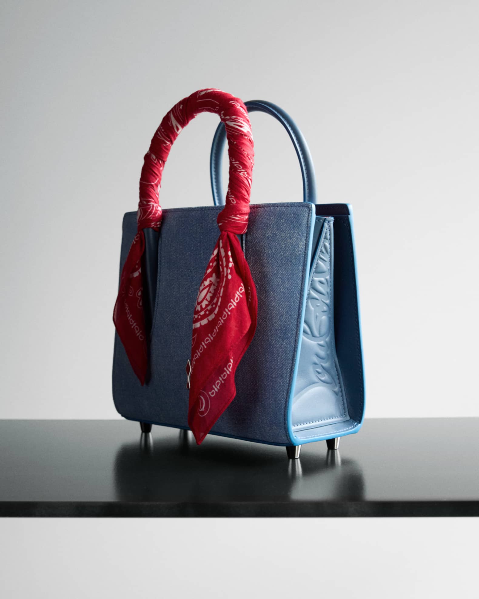 Christian Louboutin Paloma Mini Bandana Top-Handle Bag in Cotton