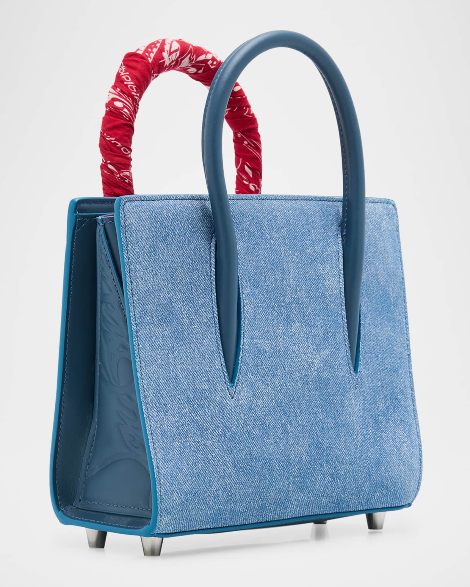 Christian Louboutin Paloma Mini Bandana Top-Handle Bag in Cotton