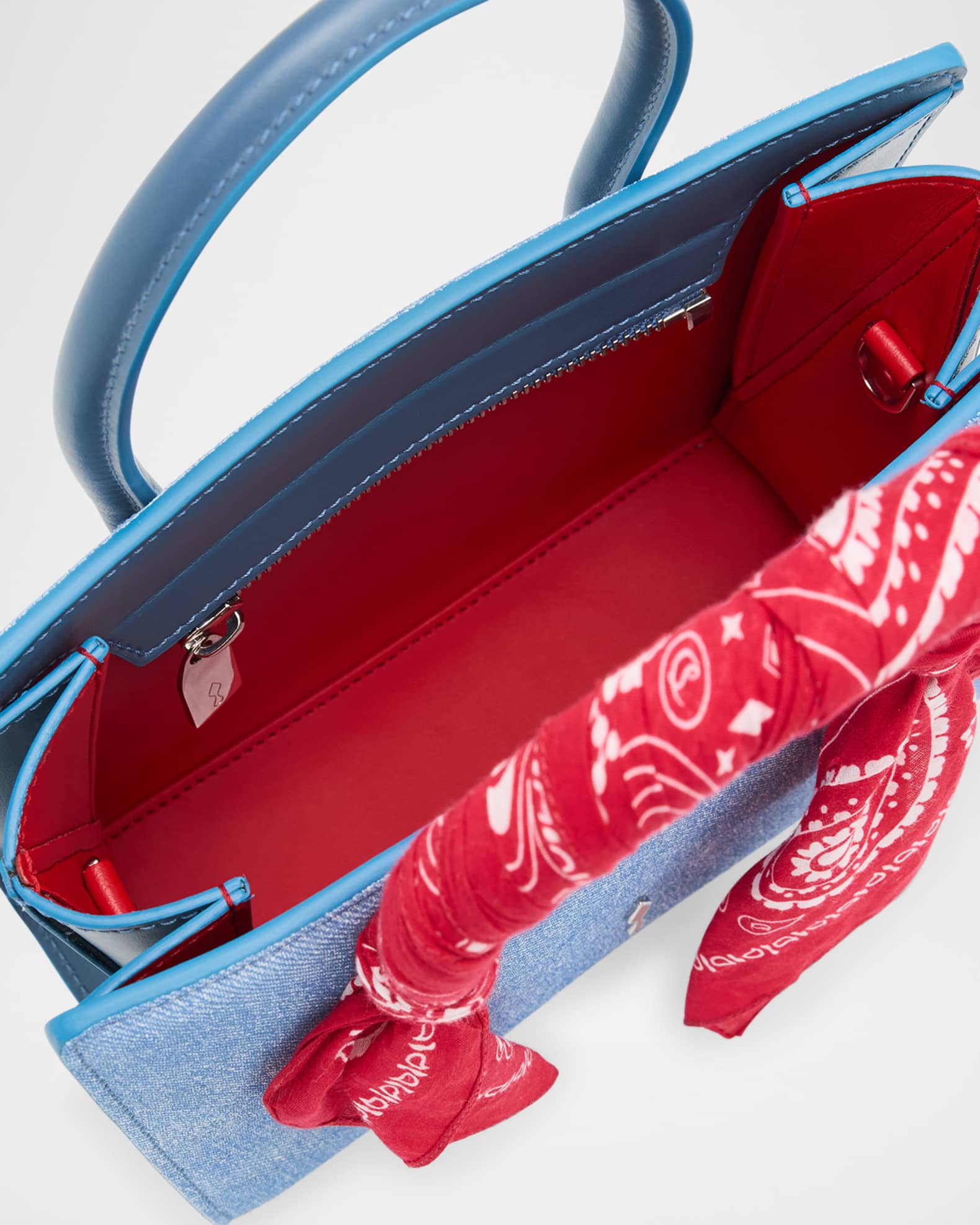 Christian Louboutin Paloma Mini Bandana Top-Handle Bag in Cotton