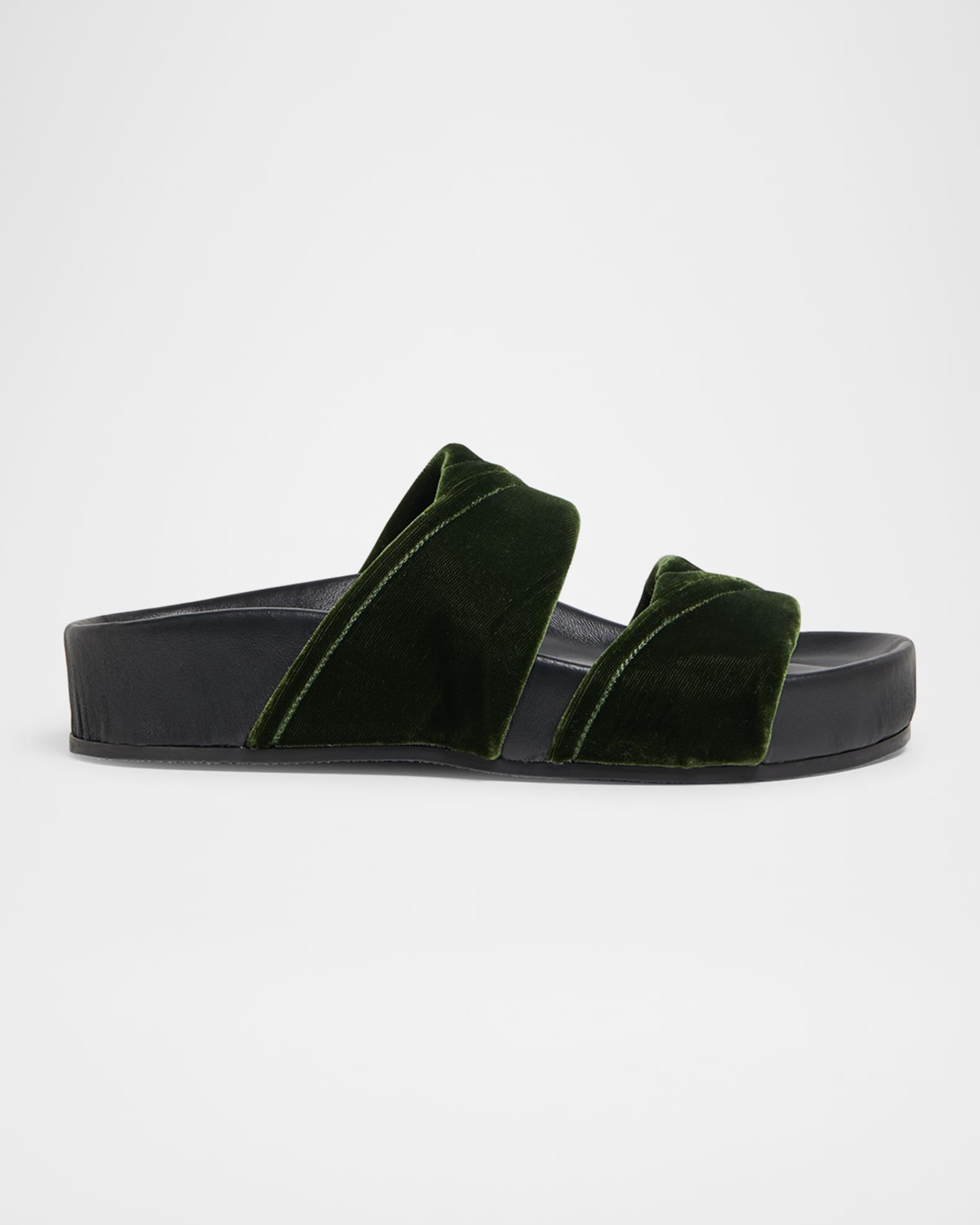 Velvet Platform Slide Sandals  0