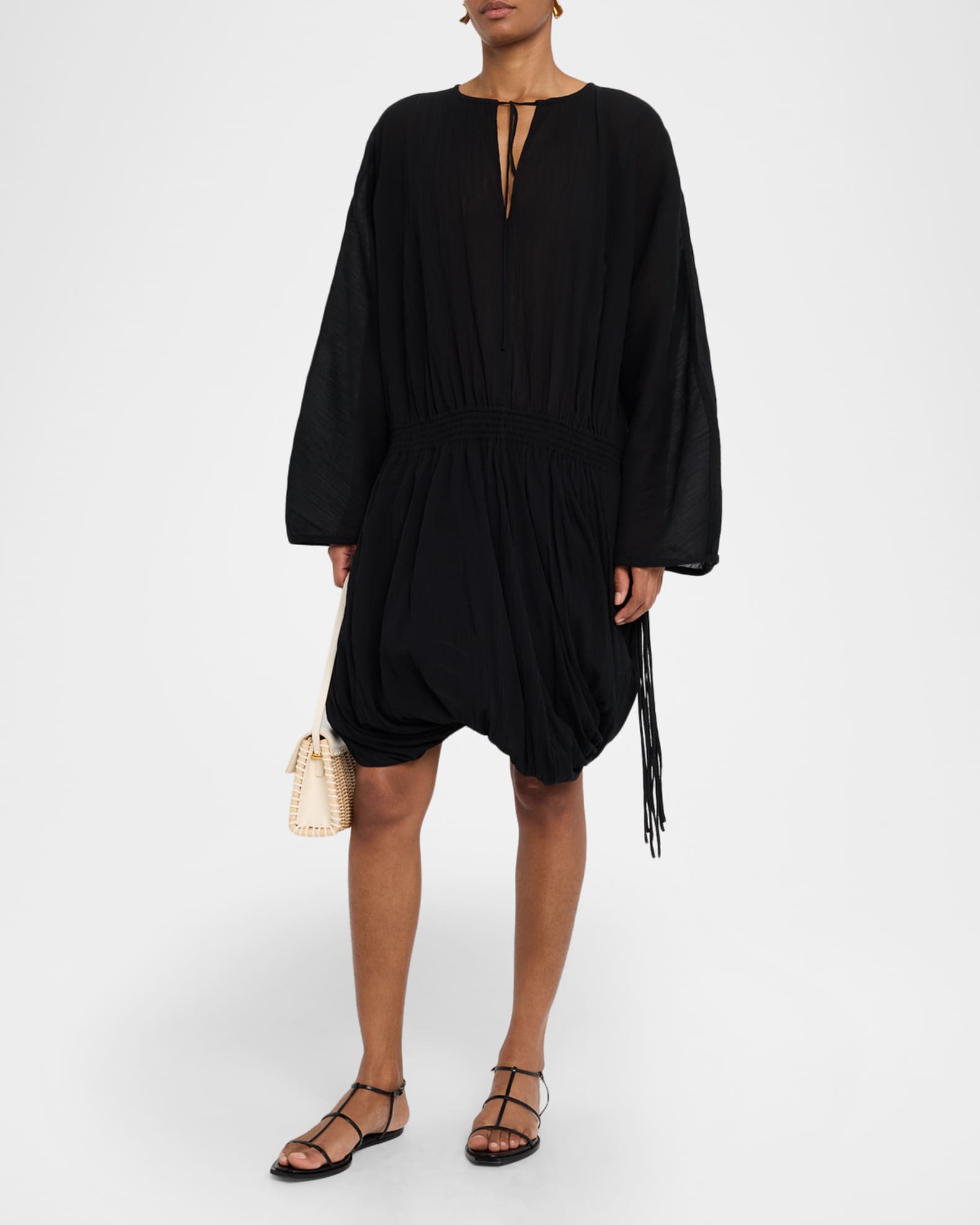 TOTEME - Drawstring dress Black - 36 - Women