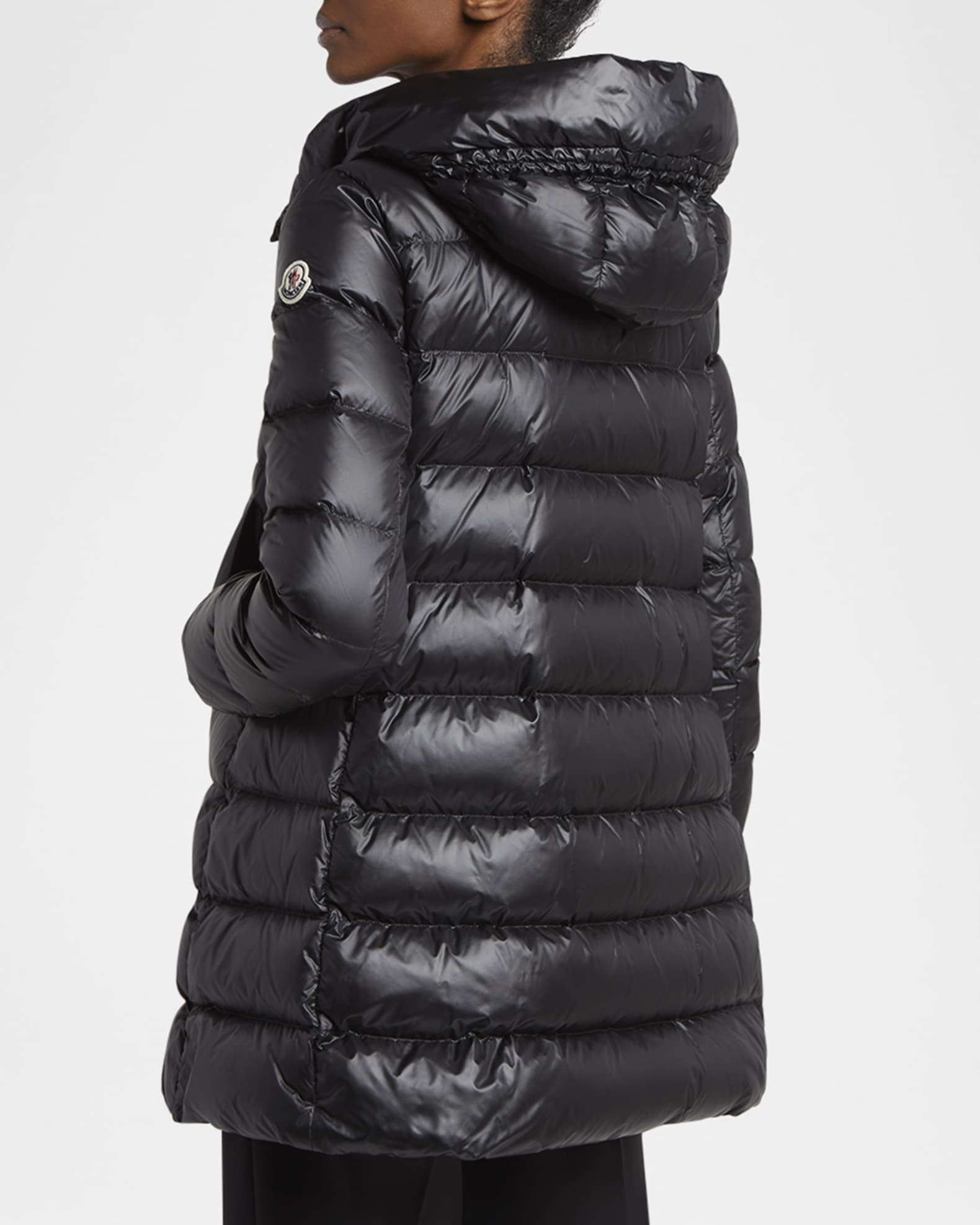 moncler pyrnees down jacket 黒 L Black Rochelairs Hooded Long Down Jacket - Long Down Jackets