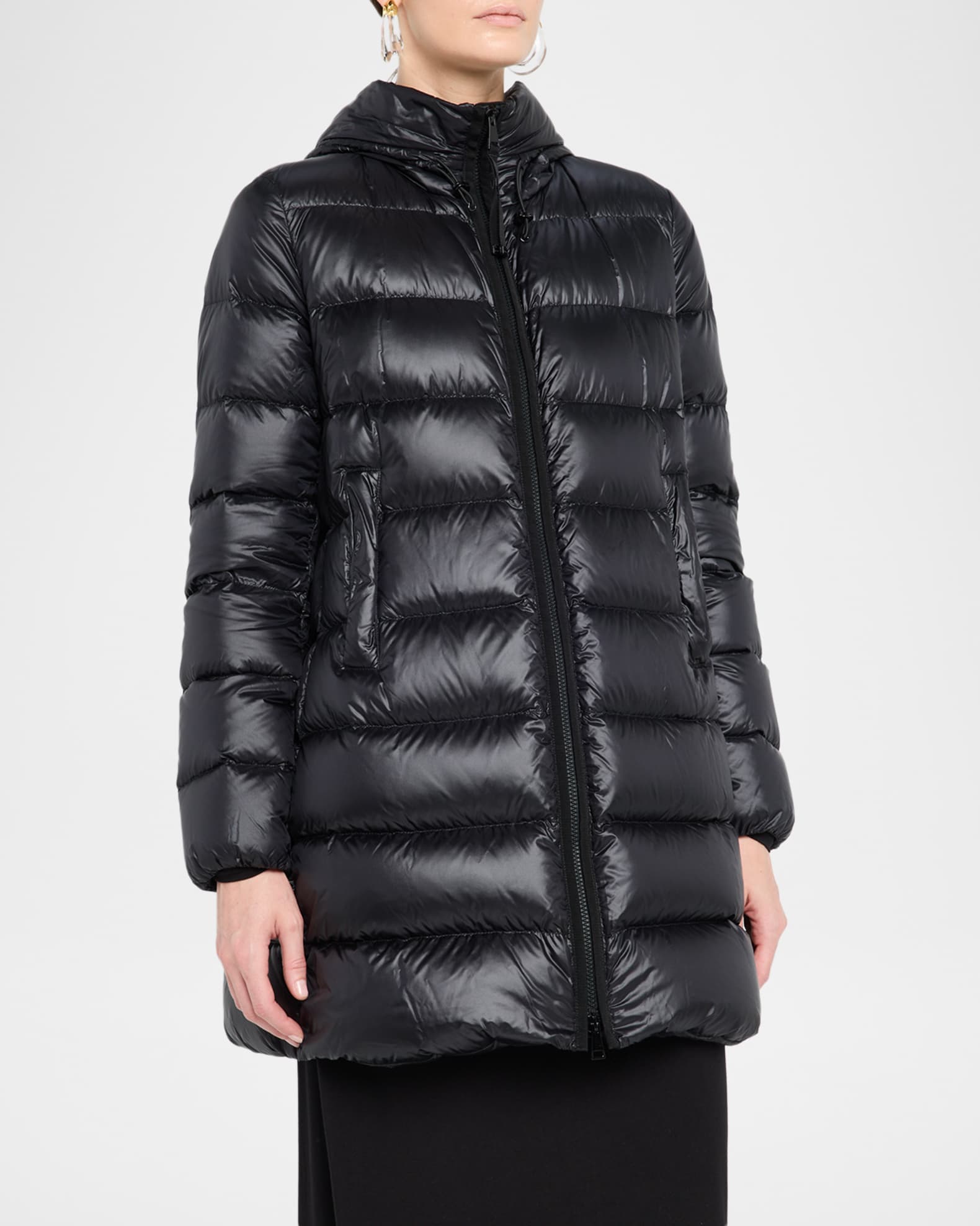 Moncler Suyenne Hooded Long Down Parka | Neiman Marcus