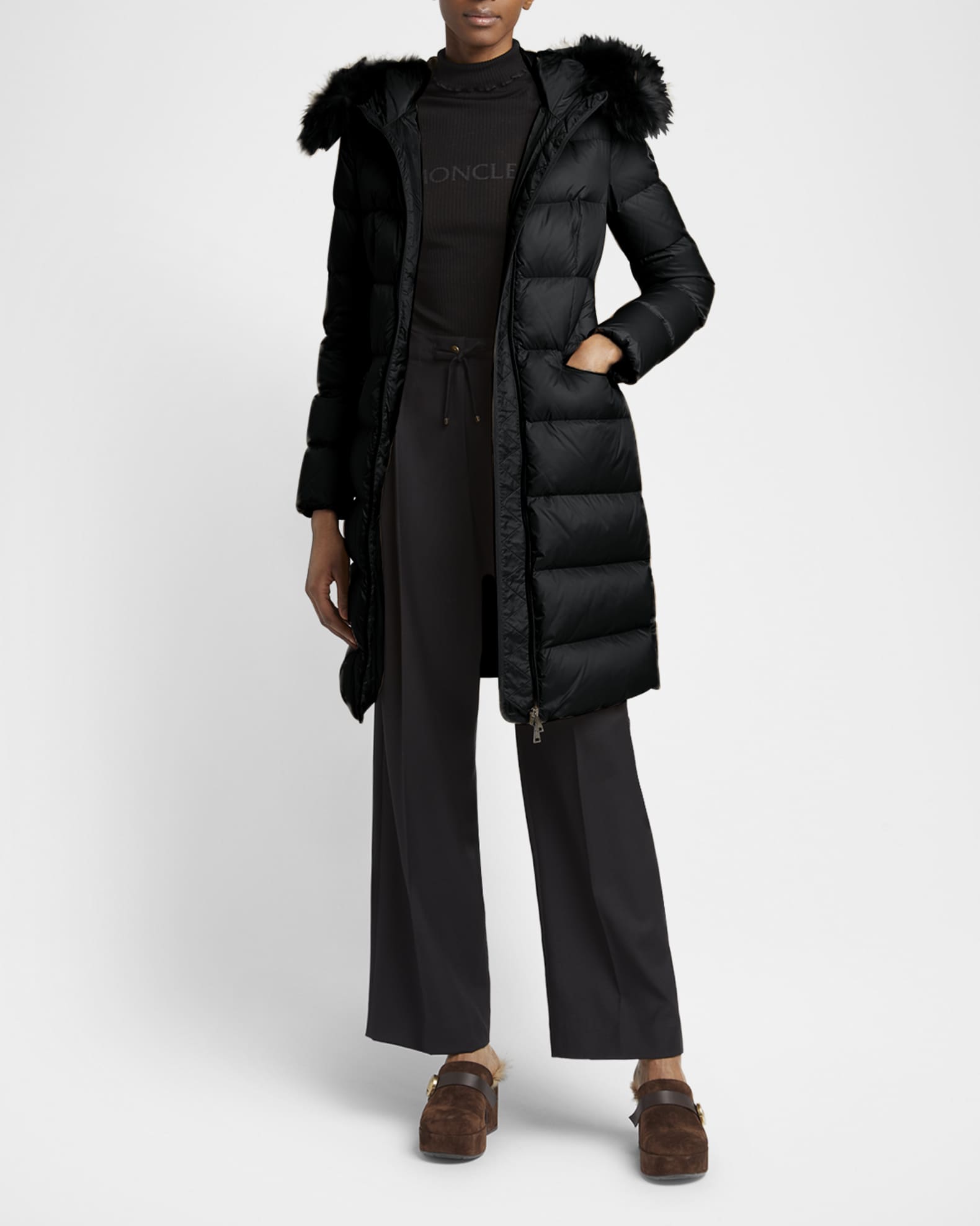 お*し様 最高級moncler boedic♥ブラックコート boedic-hooded-shearling-