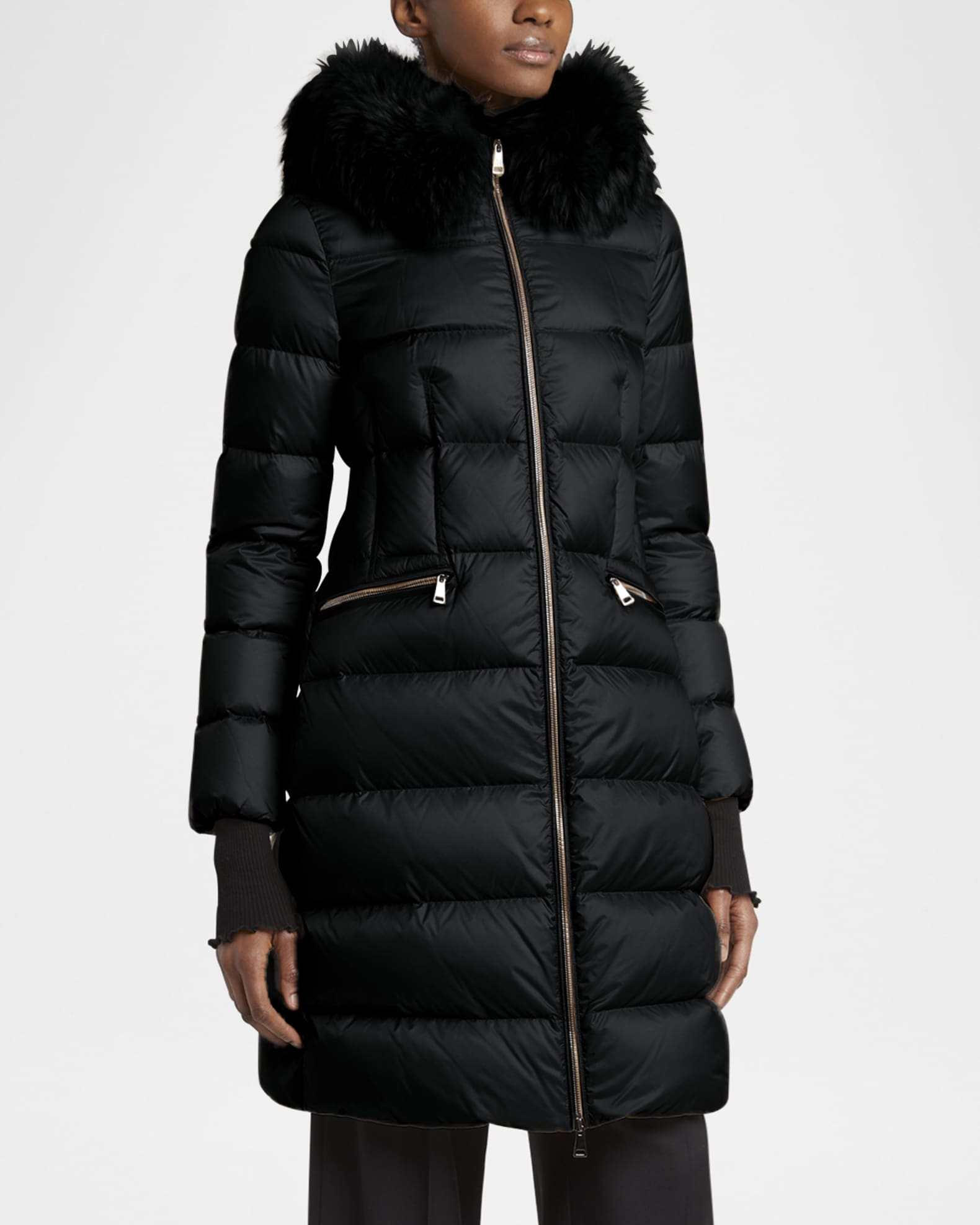 MONCLER BOEDIC ダウンコート　size00 ブラック boedic-hooded-shearling-