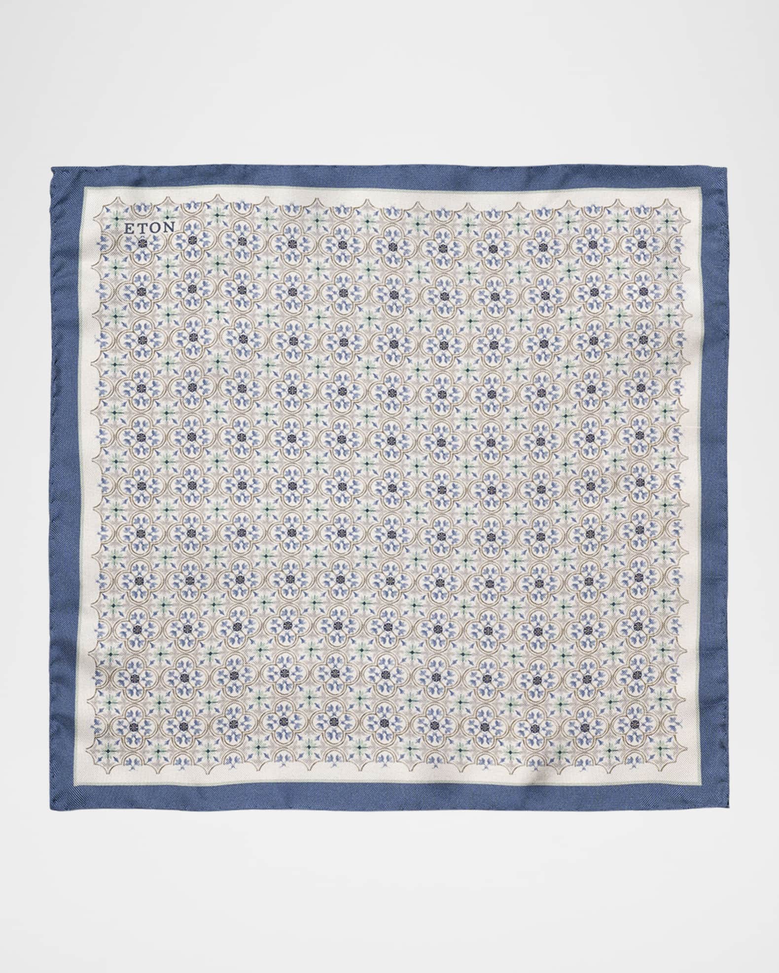 Men's Medallion Silk Pocket Square 1