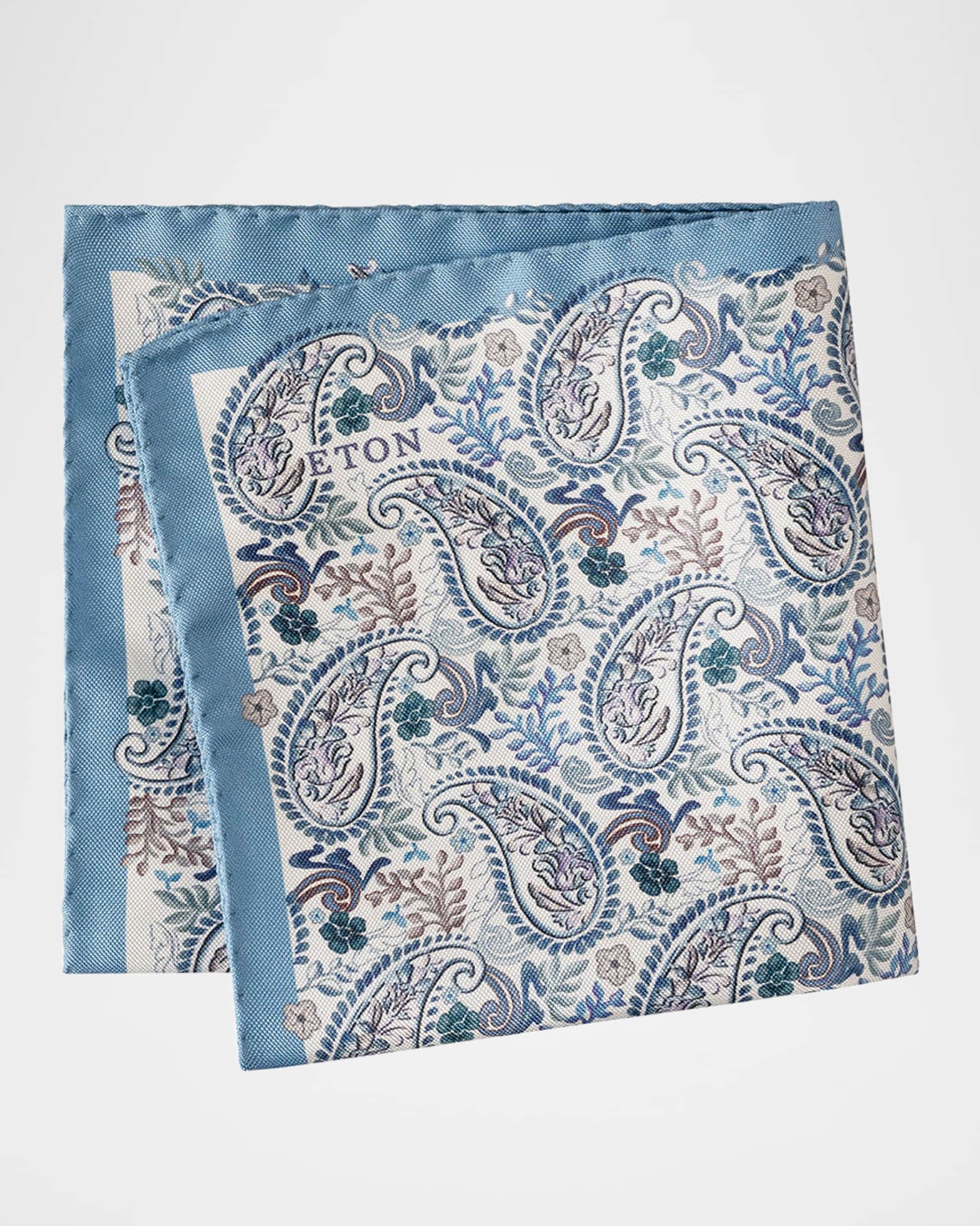 Men's Paisley Silk Pocket Square 0