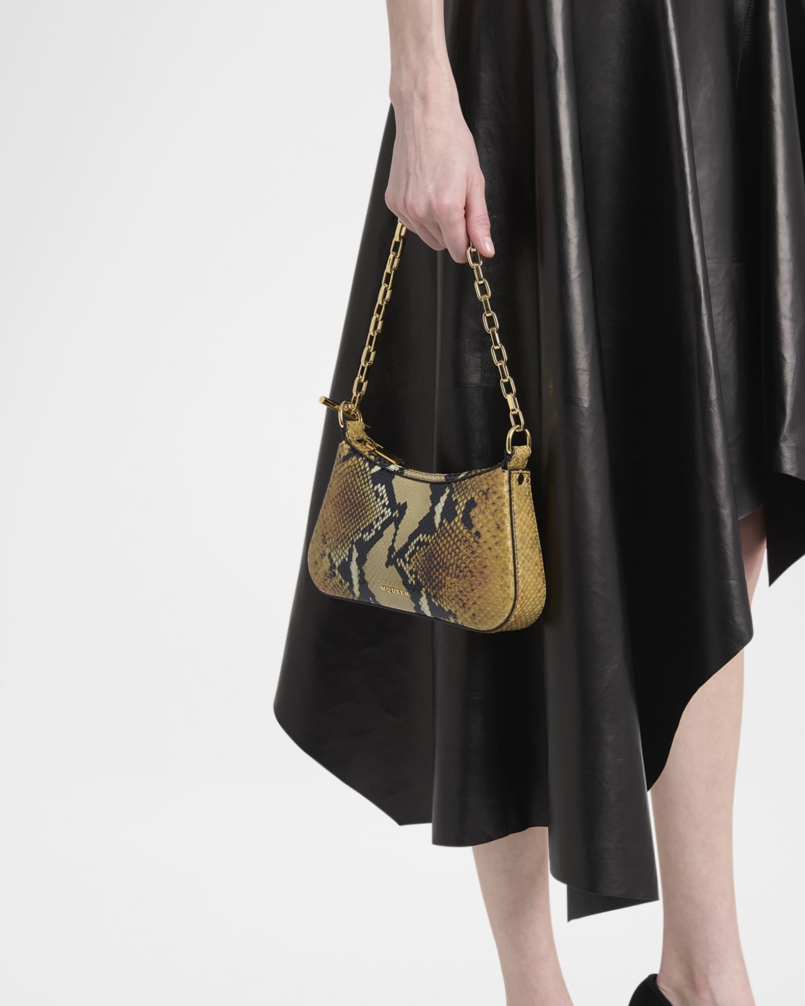 T-Bar Python-Embossed Leather Mini Pouch Bag 1