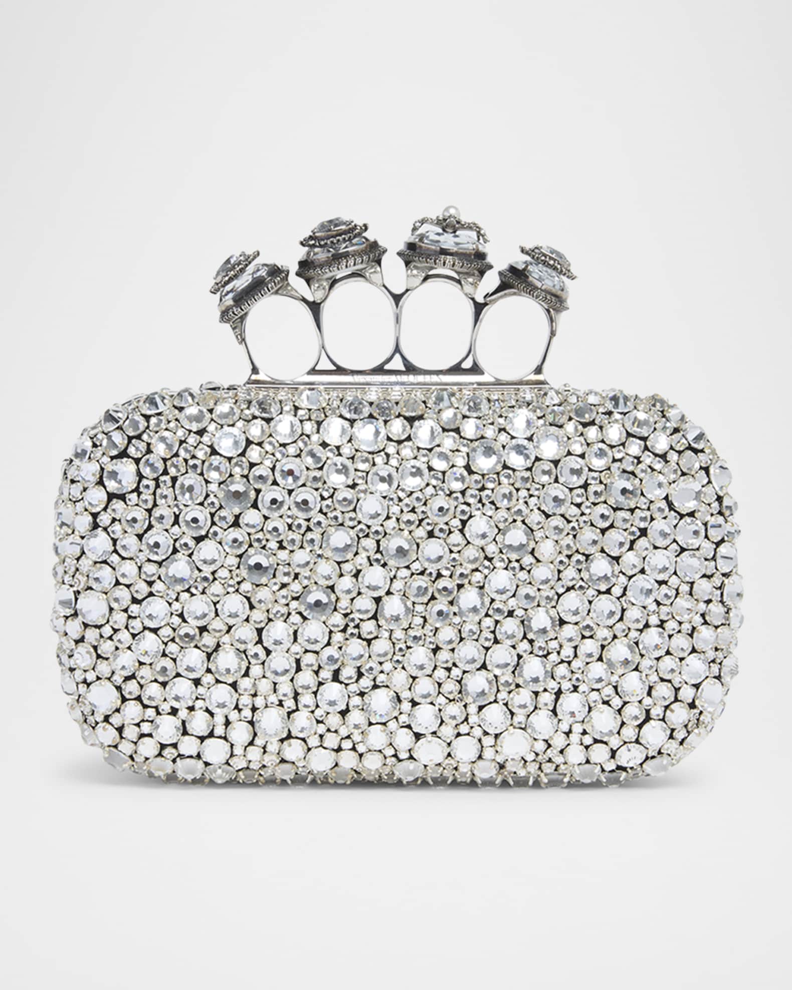 Skull Spider Four Ring Crystal Clutch Bag 0