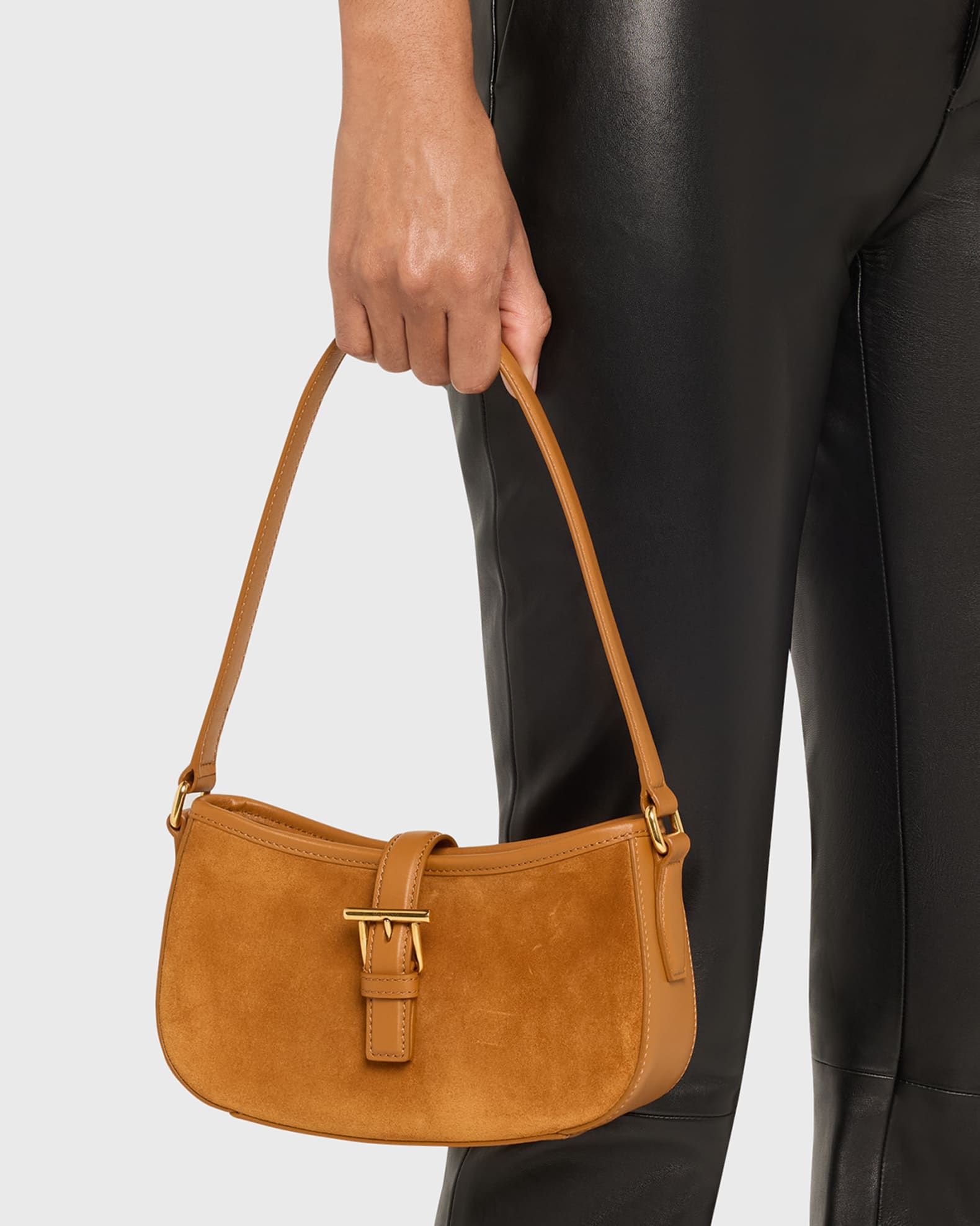 T-Bar Mini Suede Shoulder Bag 1